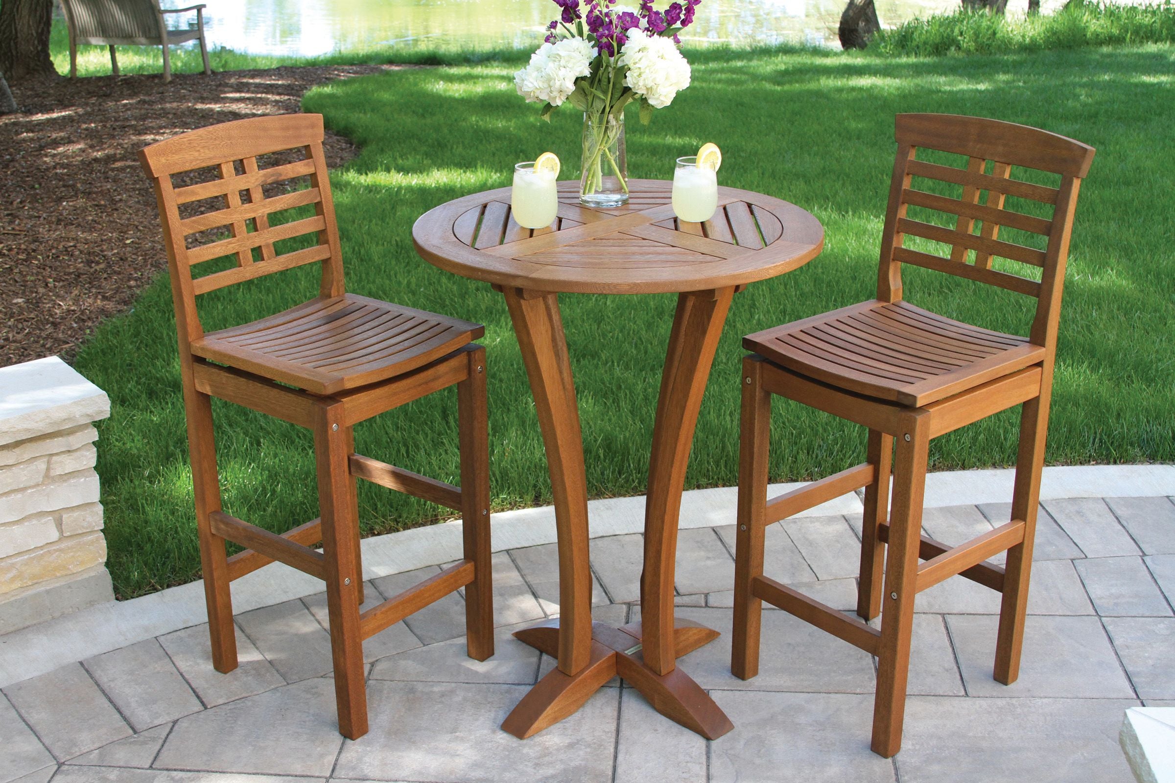 Pictured with the Eucalyptus 30″ Deluxe Round Bar Table - Item OTIN-10023LRG (sold separately)