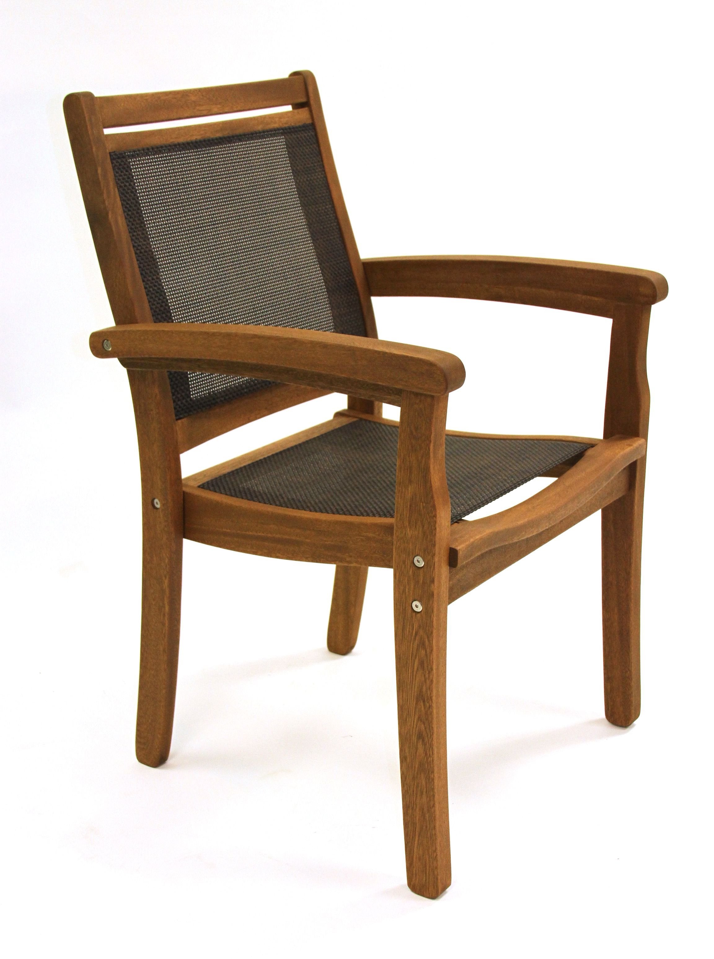 Outdoor Interiors Eucalyptus Stacking Sling Dining Chair