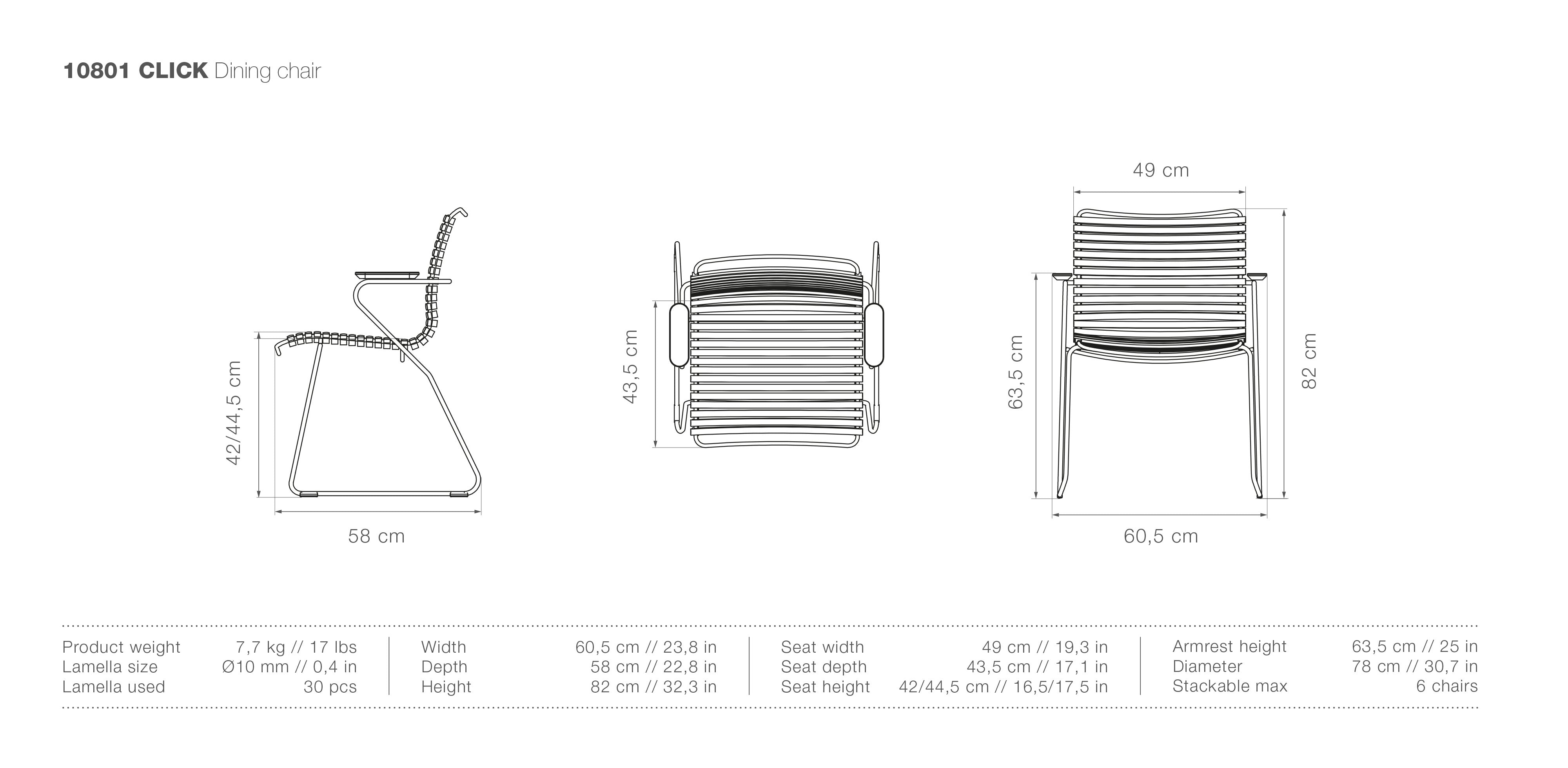 Click Dining Armchair measurements