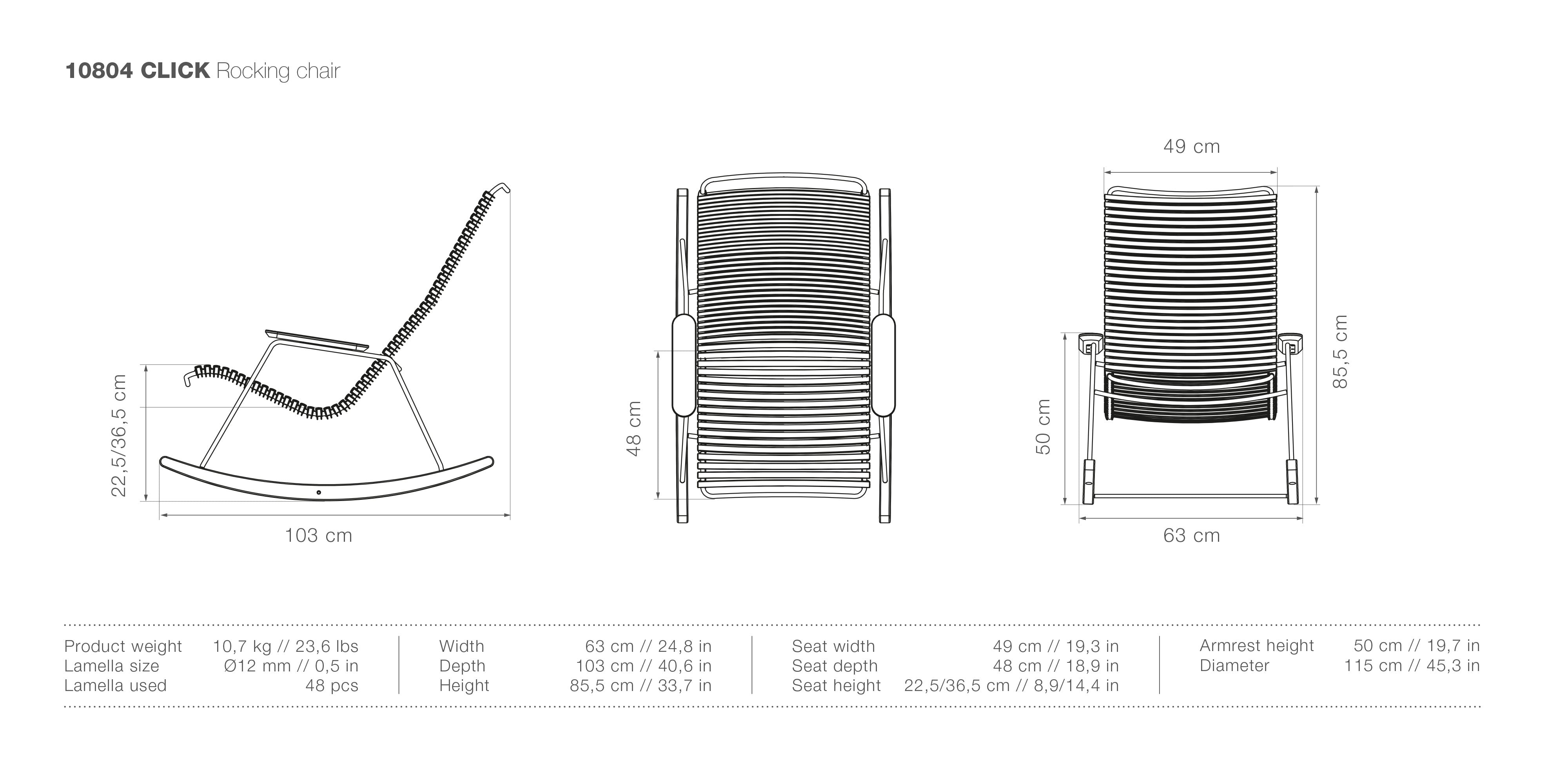 Click Rocking Chair measurements