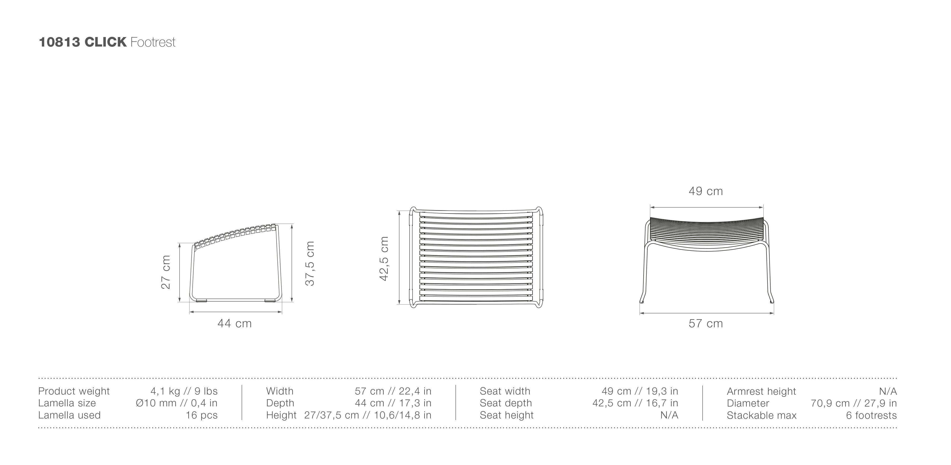 Click Footrest measurements