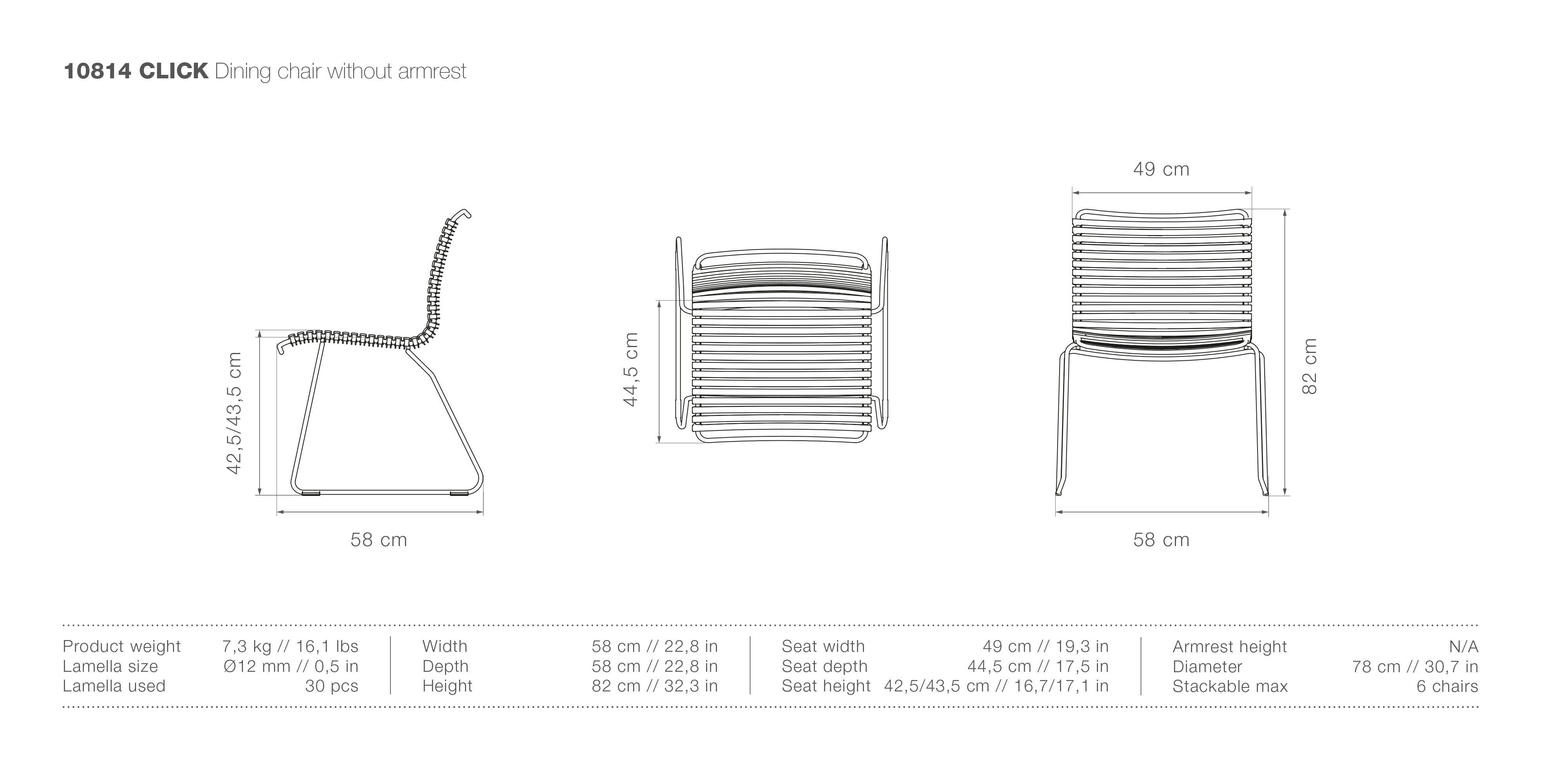 Click Dining Side Chair measurements