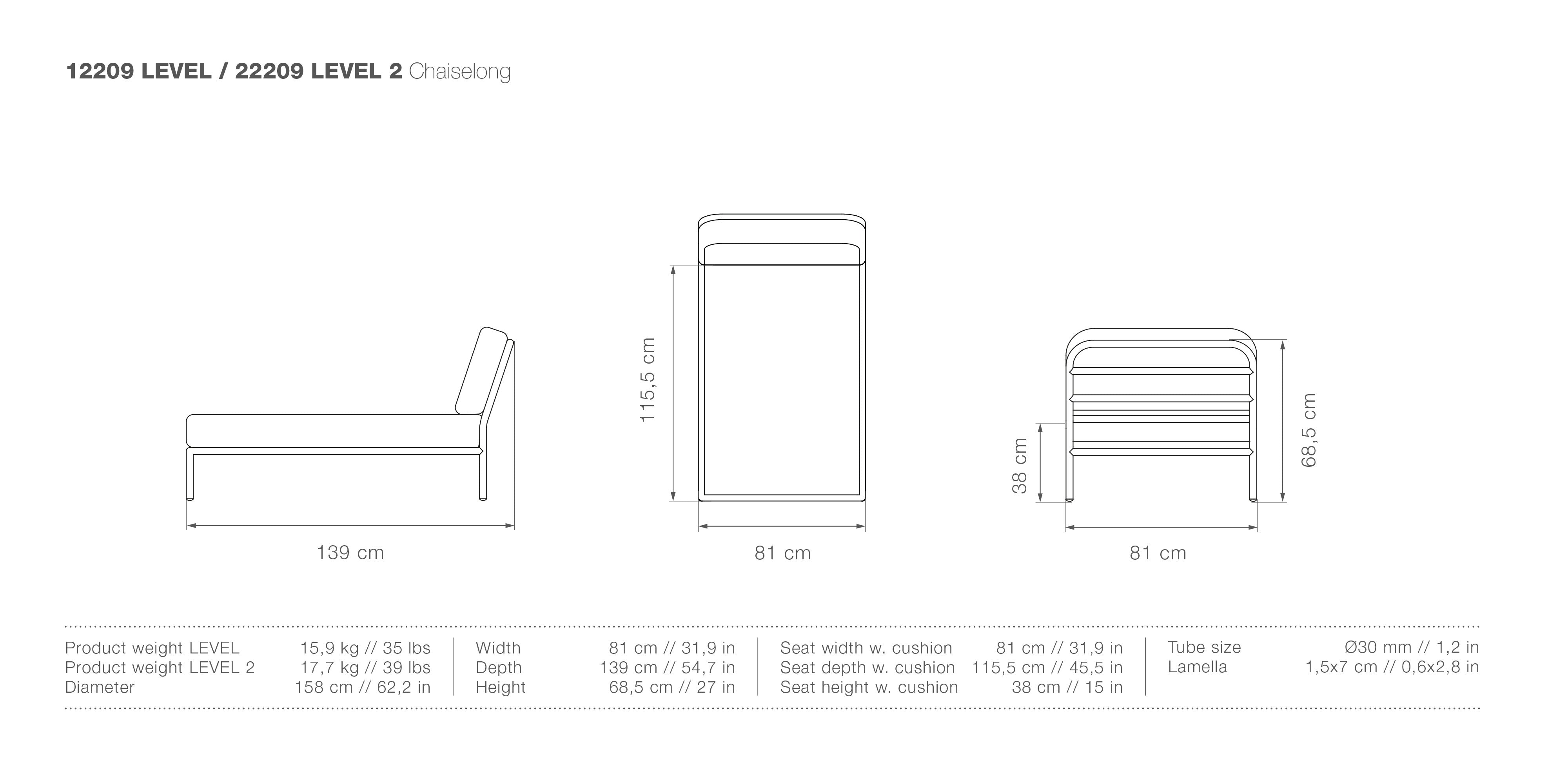 Level Chaise Lounge Long measurements