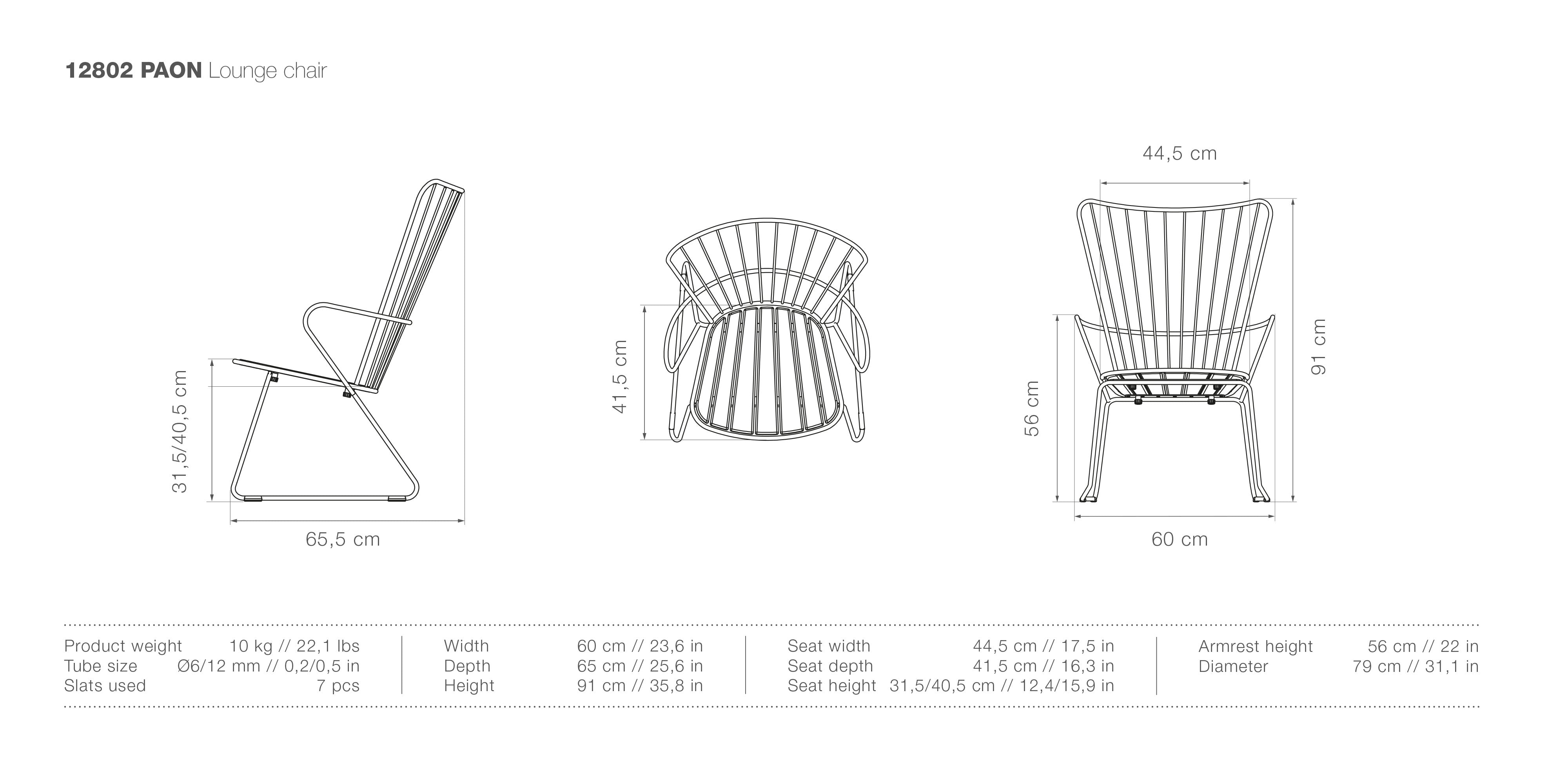 Paon Lounge Chair measurements