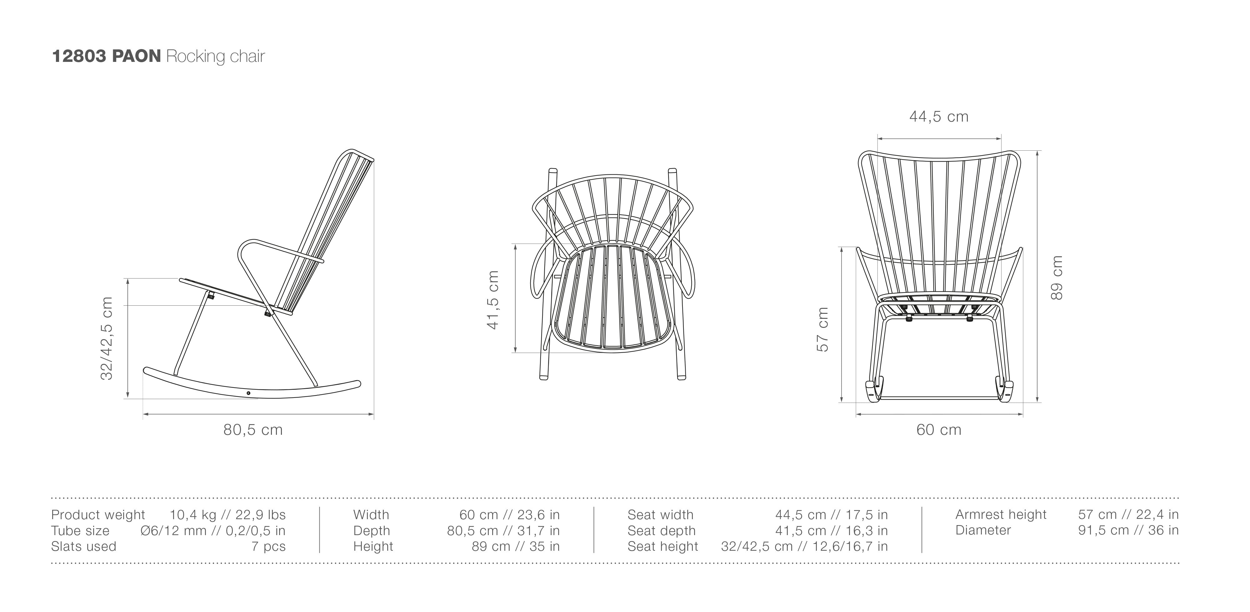 Paon Rocking Chair measurements