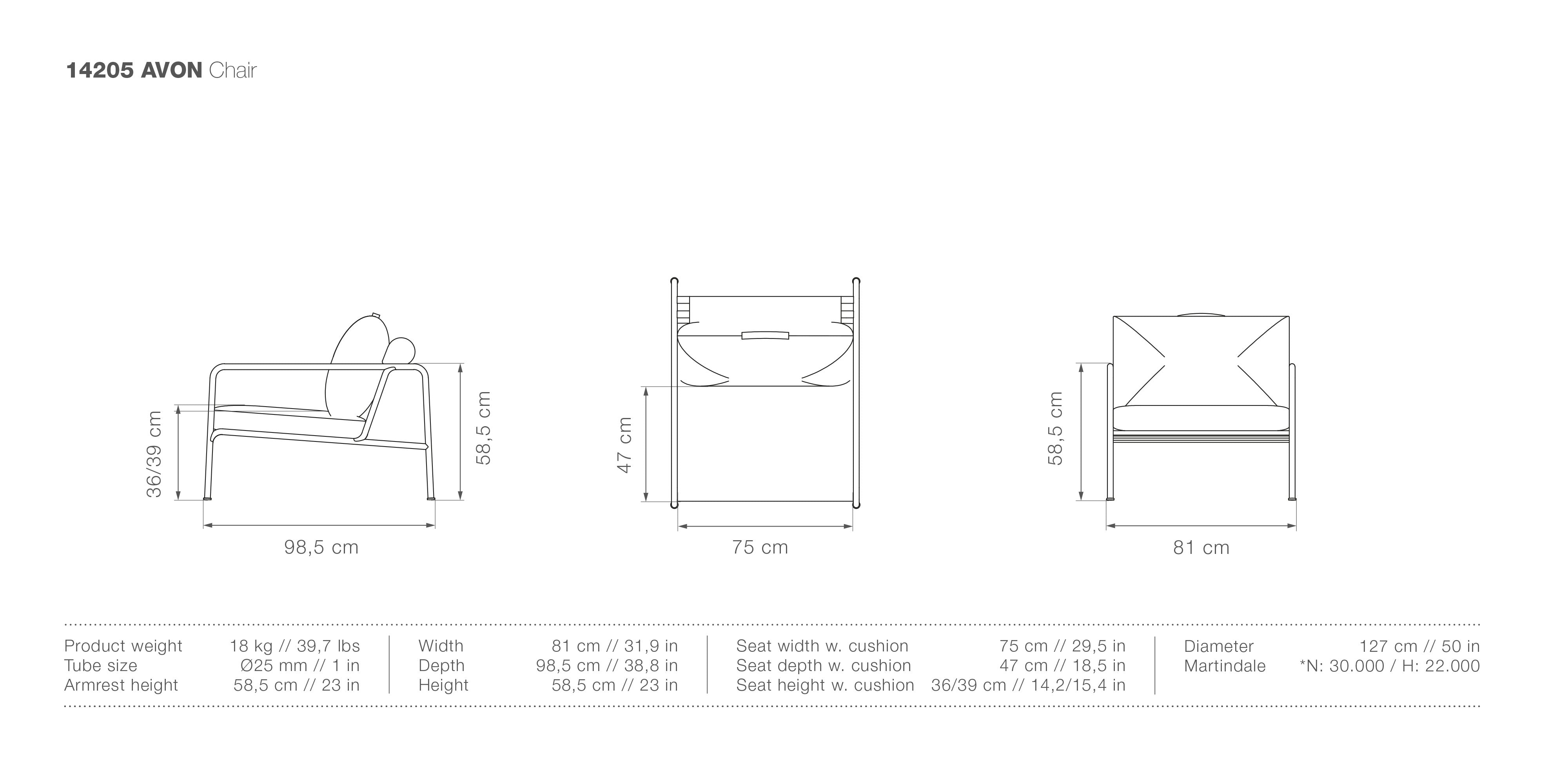 Avon Lounge Chair measurements