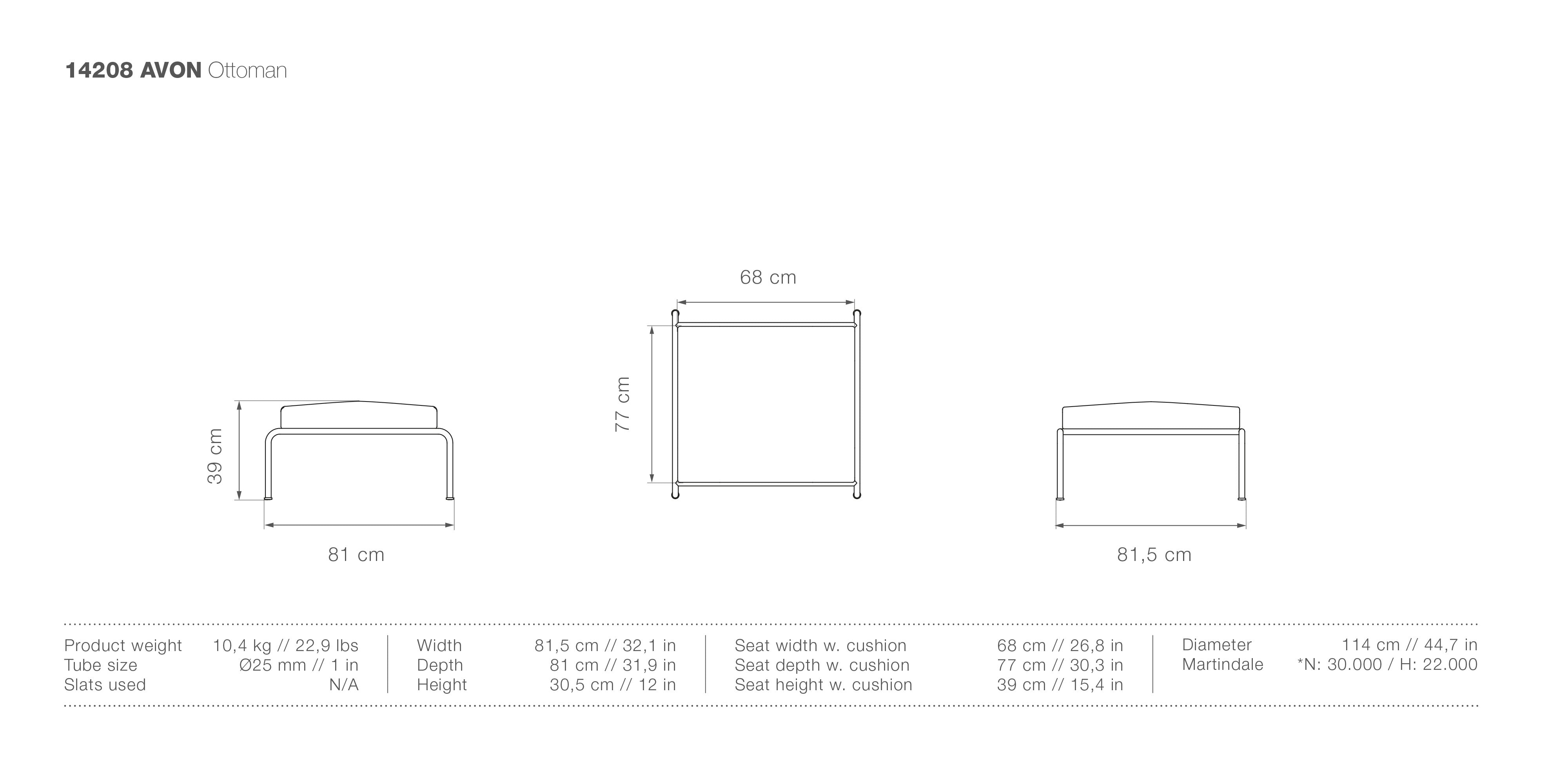 Avon Lounge Ottoman measurements