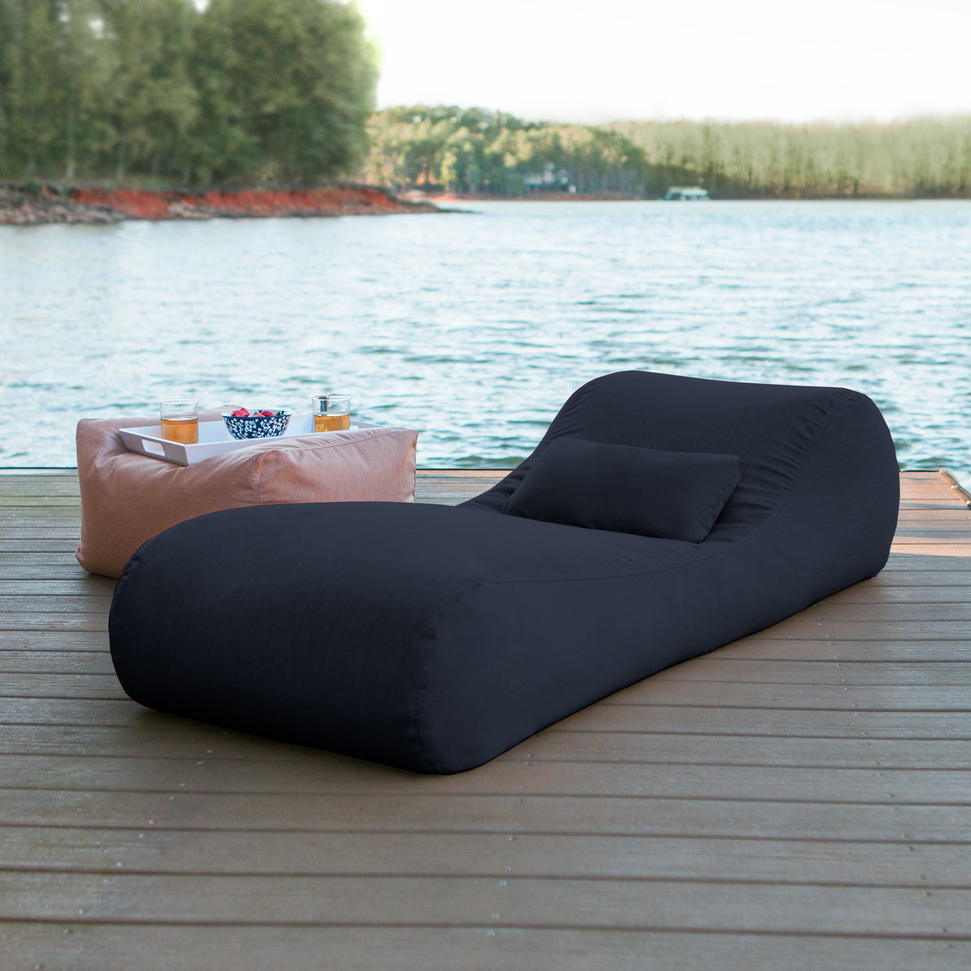 Arlo Outdoor Bean Bag Sun Lounger - Indigo