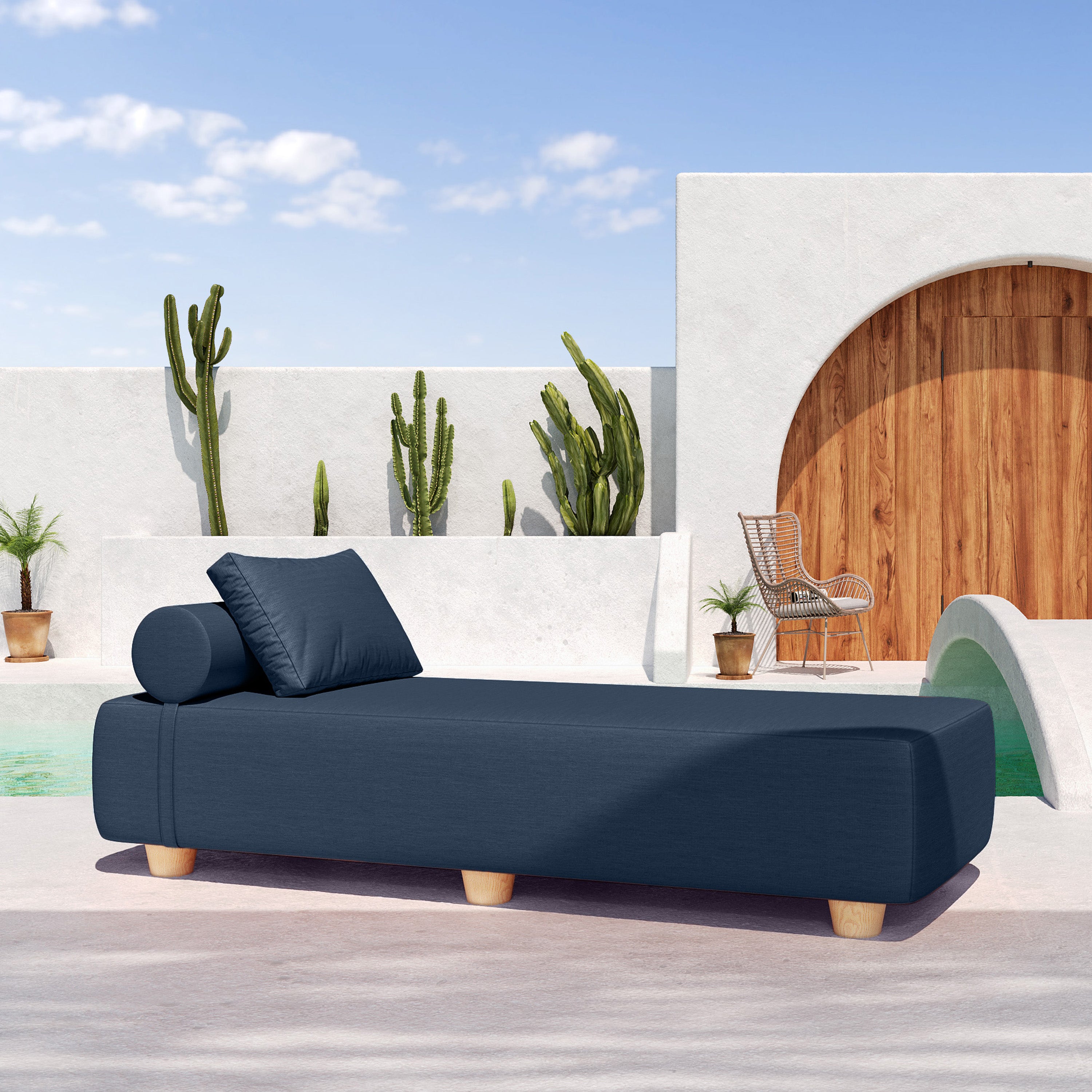 Alvy Outdoor Daybed Sun Lounger - Indigo