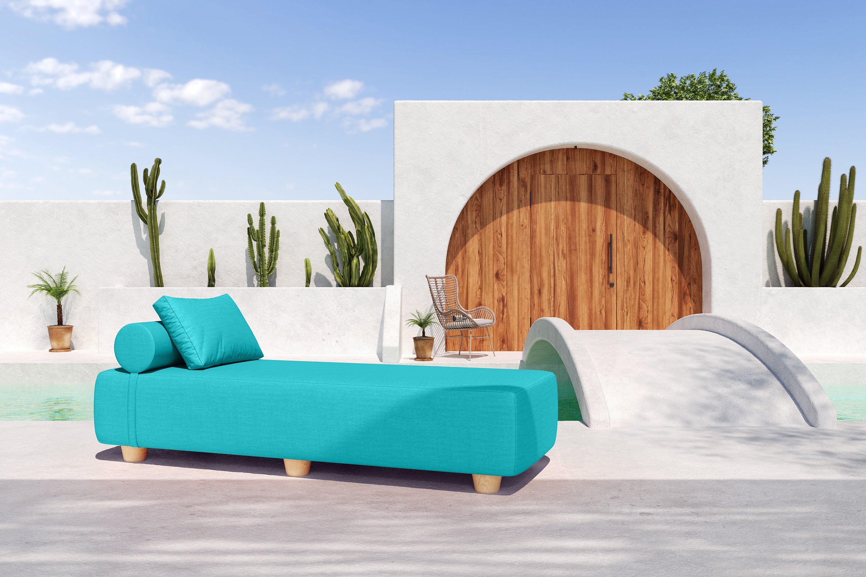 Alvy Outdoor Daybed Sun Lounger - Aruba