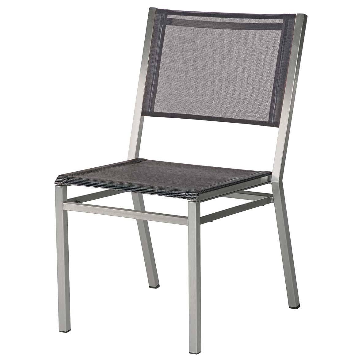 Barlow Tyrie Equinox Stacking Stainless Steel and Sling Side Chair