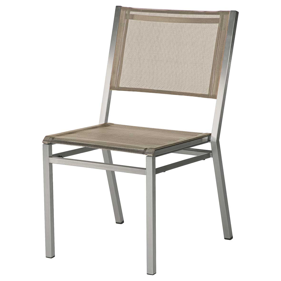 Barlow Tyrie Equinox Stacking Stainless Steel and Sling Side Chair