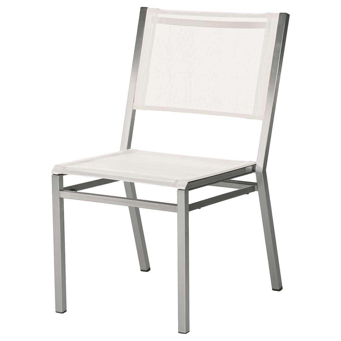 Barlow Tyrie Equinox Stacking Stainless Steel and Sling Side Chair