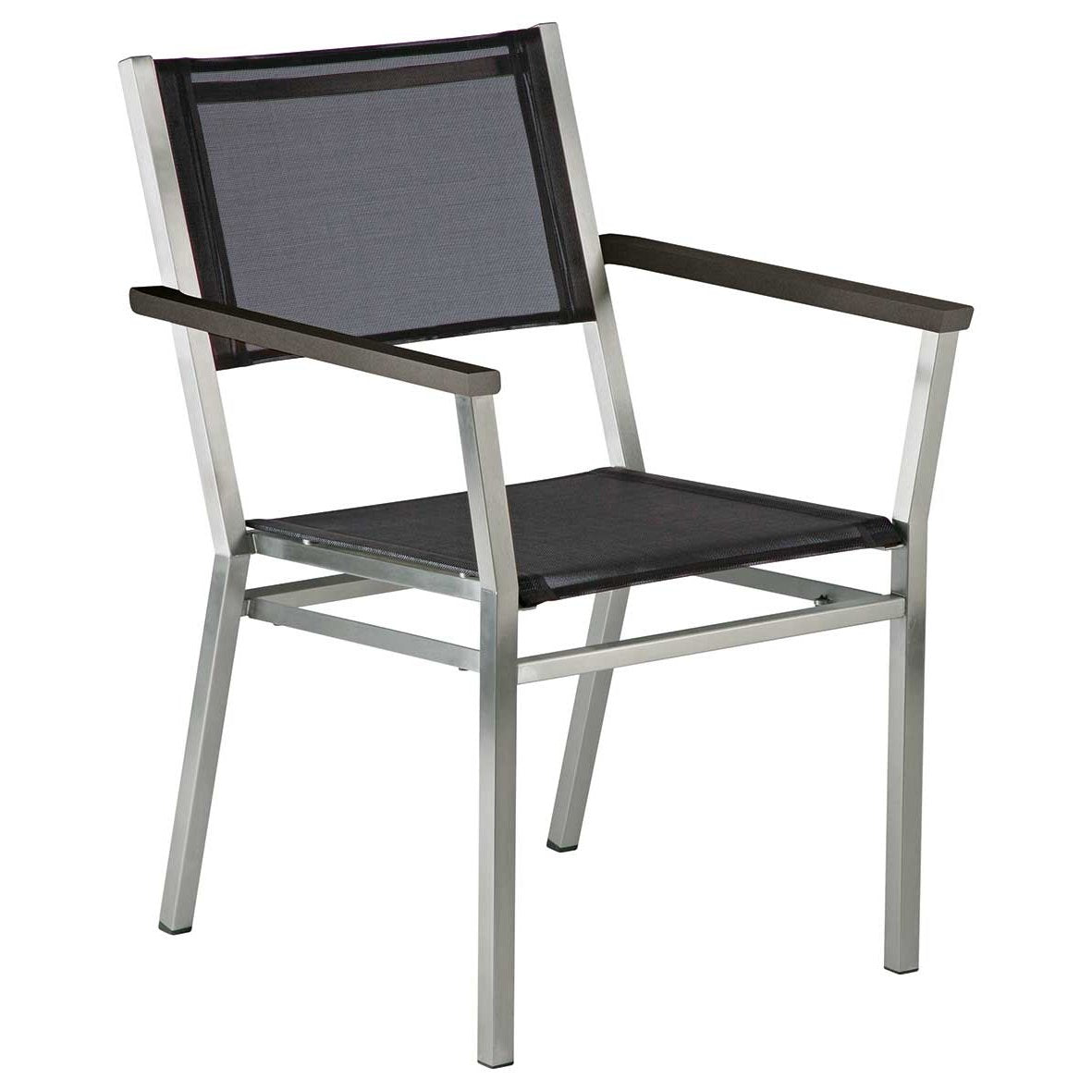 Barlow Tyrie Equinox Stainless Steel and Sling Carver Dining Armchair