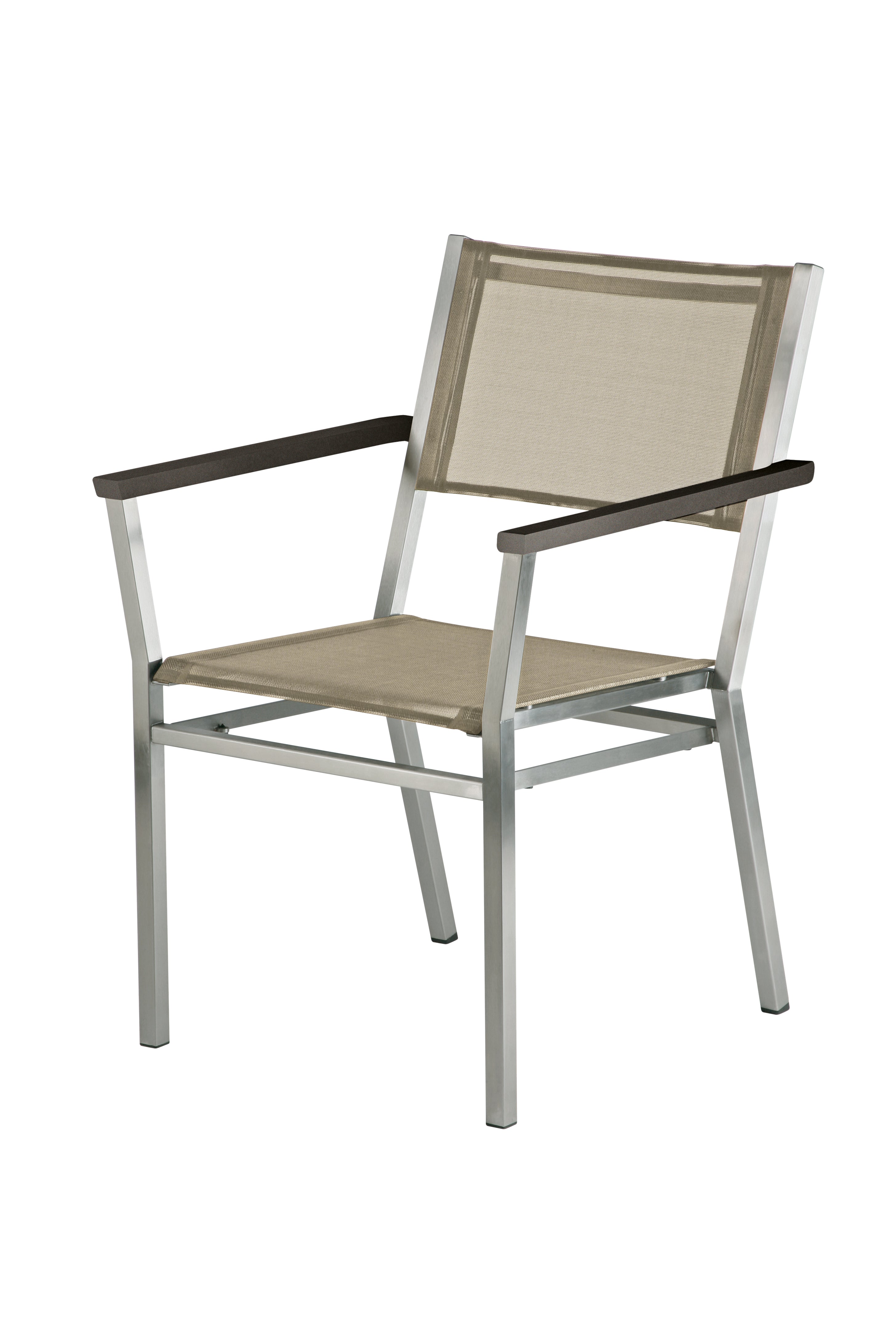 Barlow Tyrie Equinox Stainless Steel and Sling Carver Dining Armchair