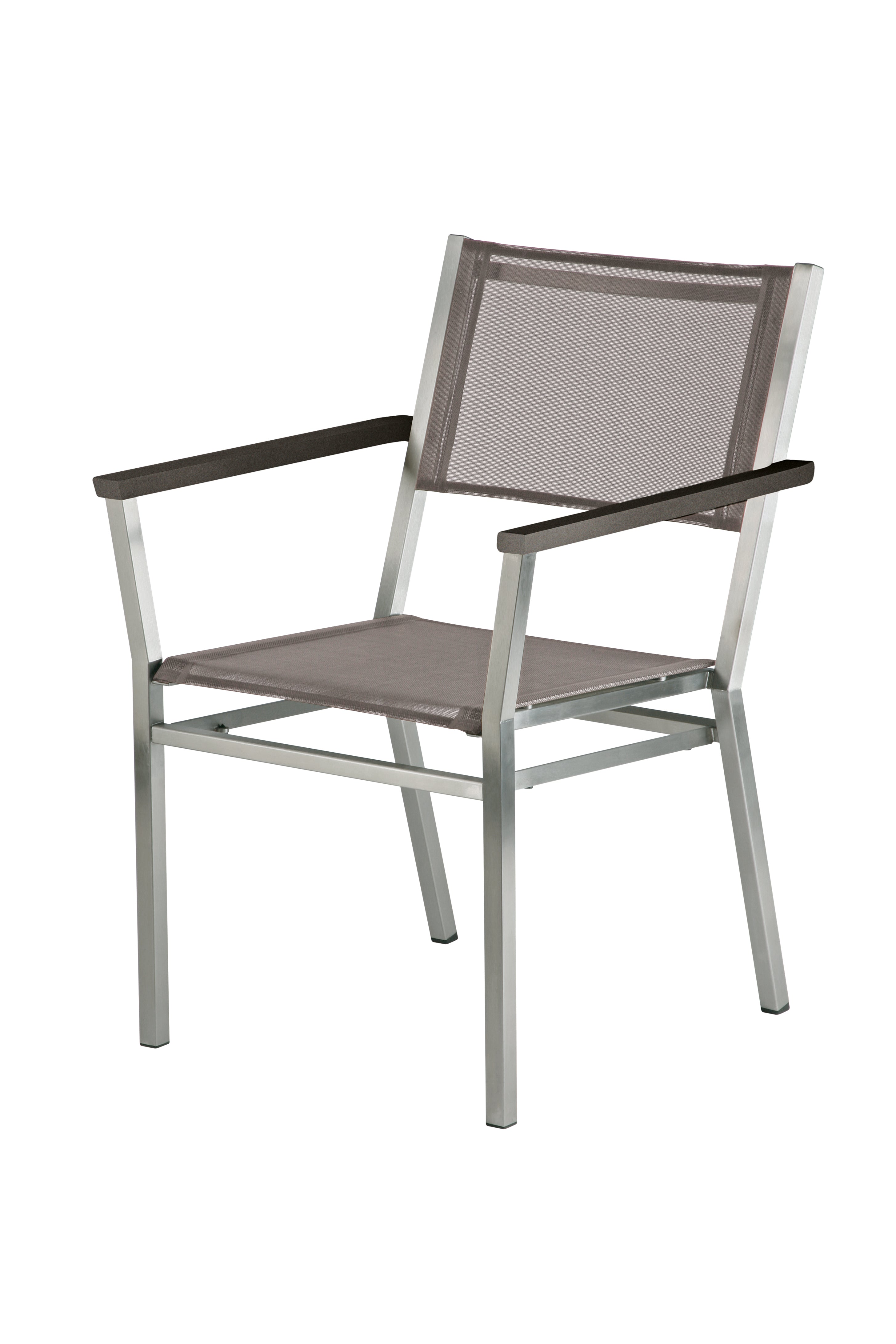 Barlow Tyrie Equinox Stainless Steel and Sling Carver Dining Armchair