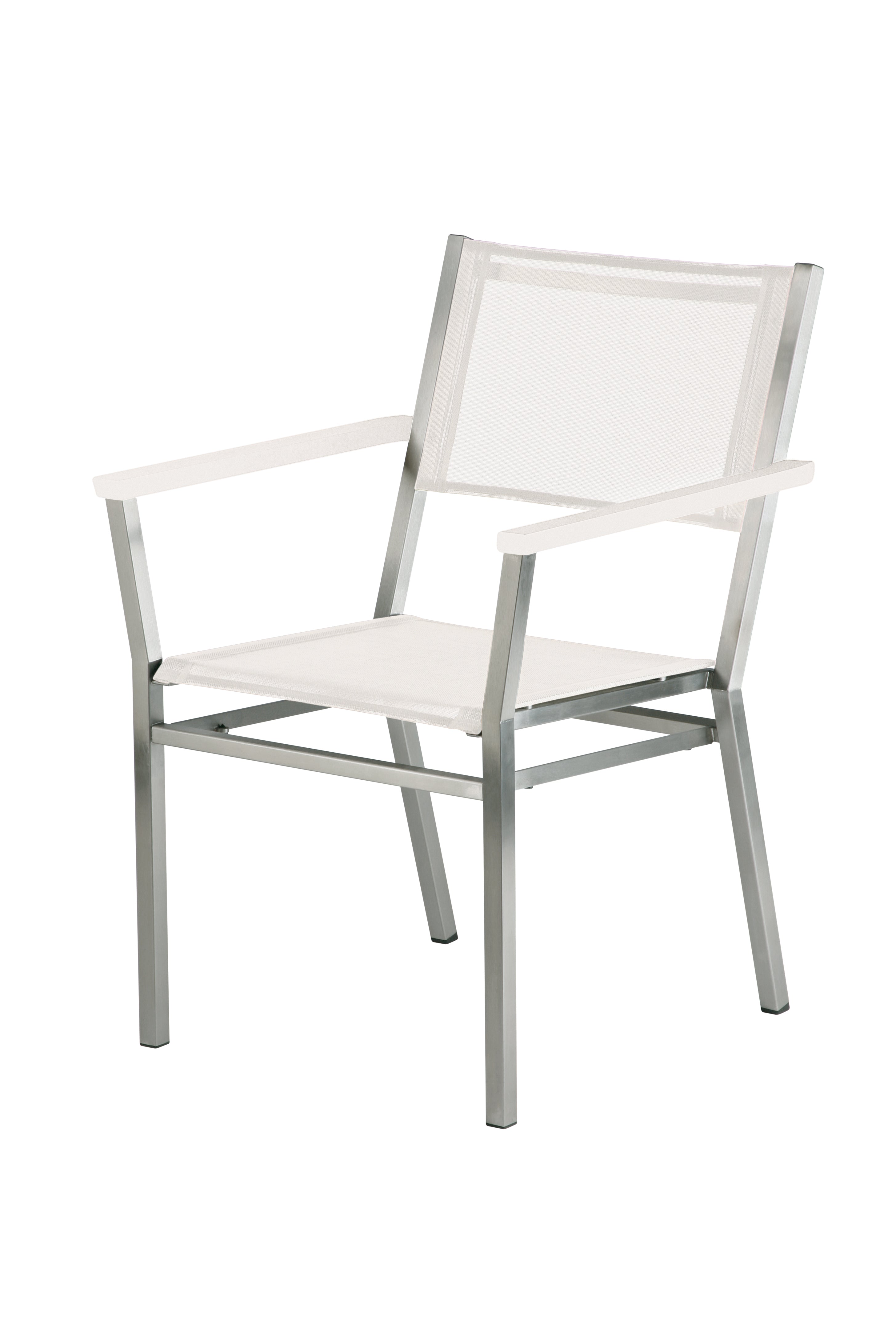 Barlow Tyrie Equinox Stainless Steel and Sling Carver Dining Armchair