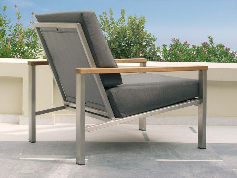 Barlow Tyrie Equinox Stainless Steel and Teak Deep Seating Armchair 