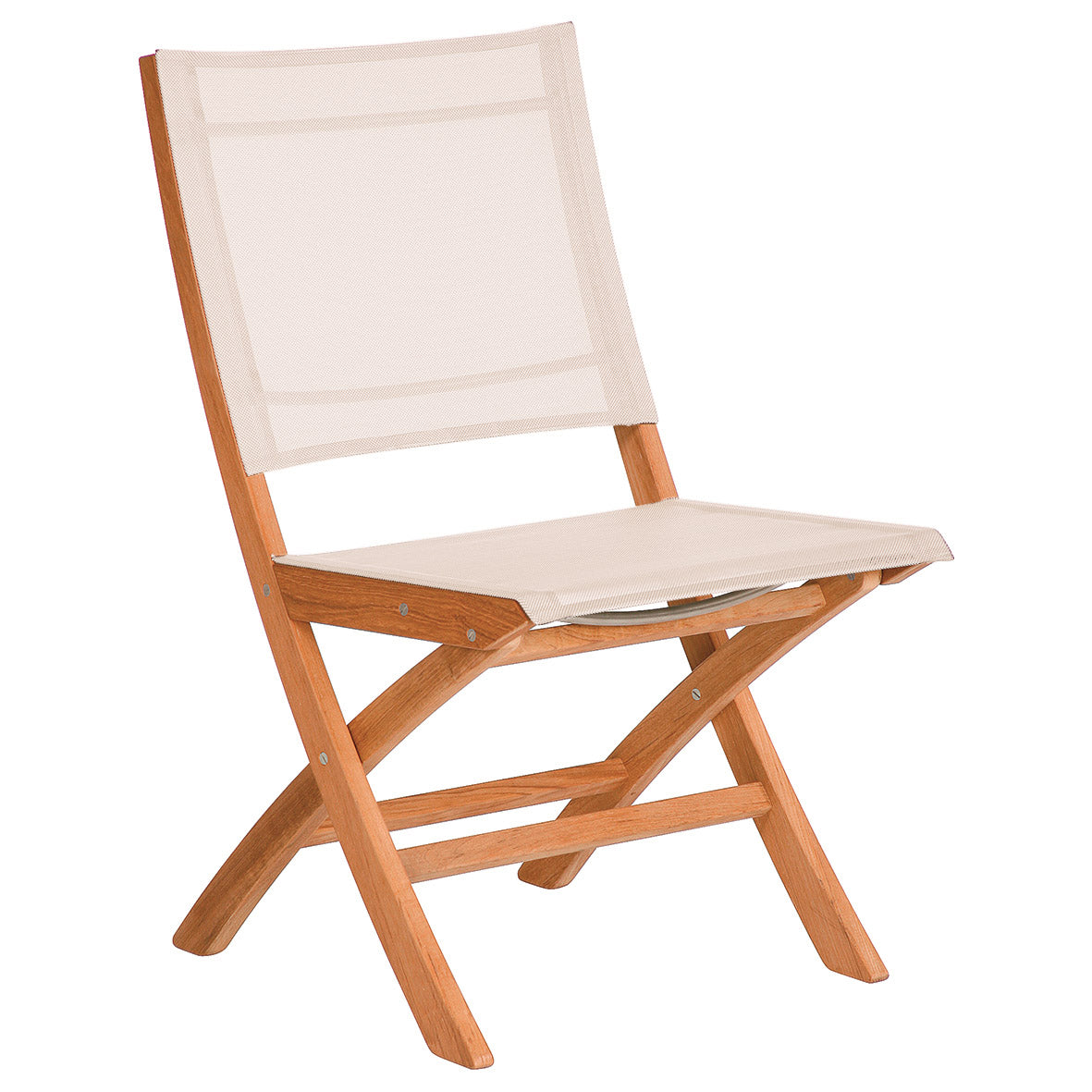 Barlow Tyrie Horizon Teak Folding Side Chair in Textilene Sling