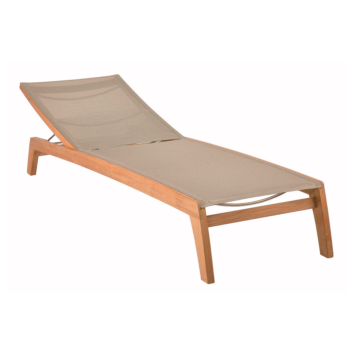 Barlow Tyrie Horizon Teak Sling Chaise Lounge