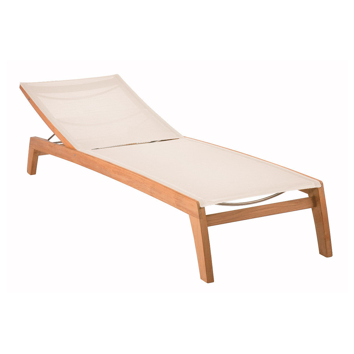 Barlow Tyrie Horizon Teak Sling Chaise Lounge