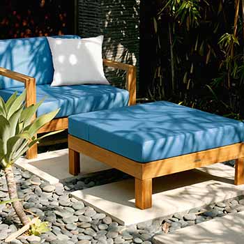 Barlow Tyrie Linear Teak Deep Seating Ottoman