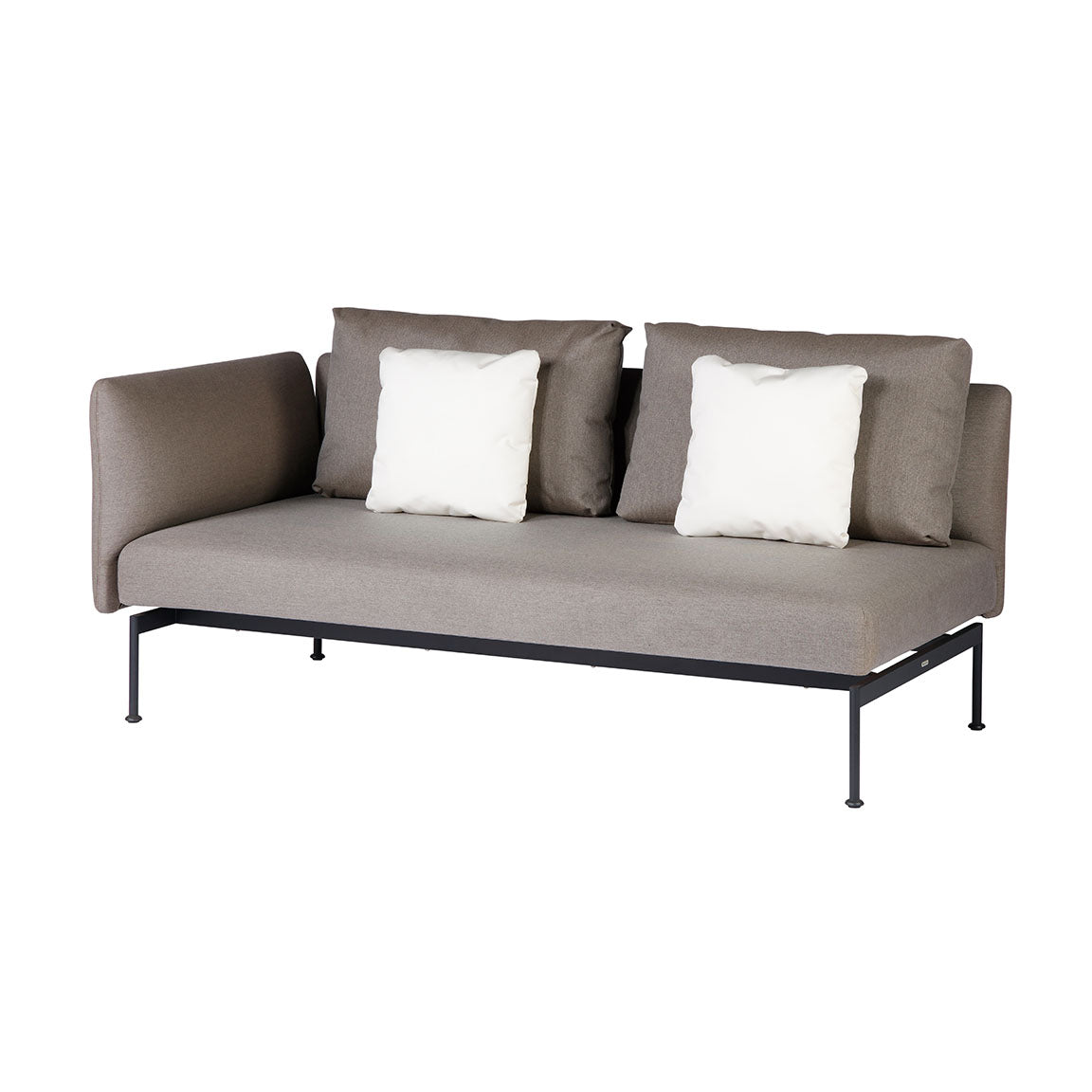 Barlow Tyrie Layout Stainless Steel Deep Seating Double Seat - One High Arm