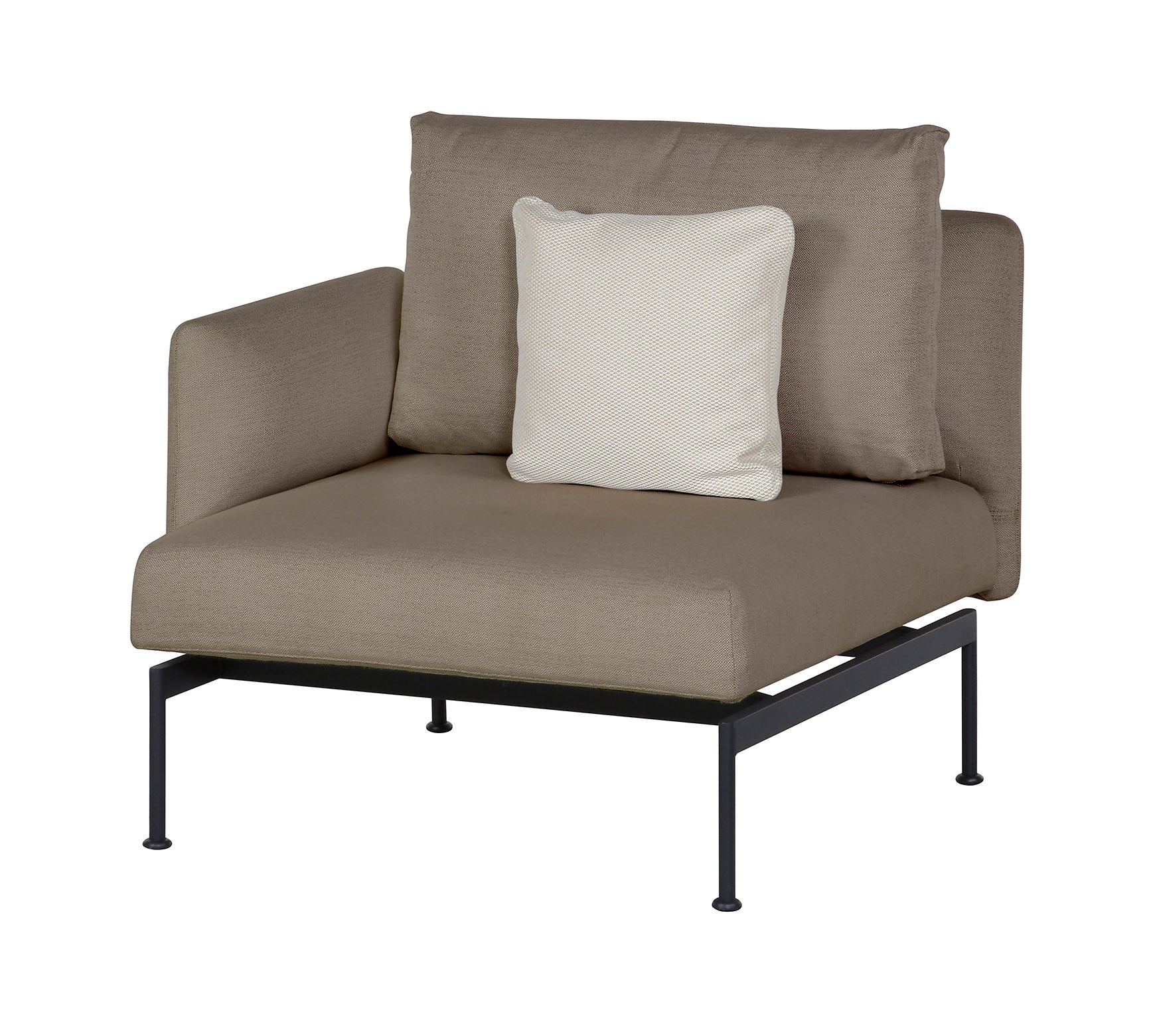 Barlow Tyrie Layout Stainless Steel Deep Seating Single Seat - One Arm