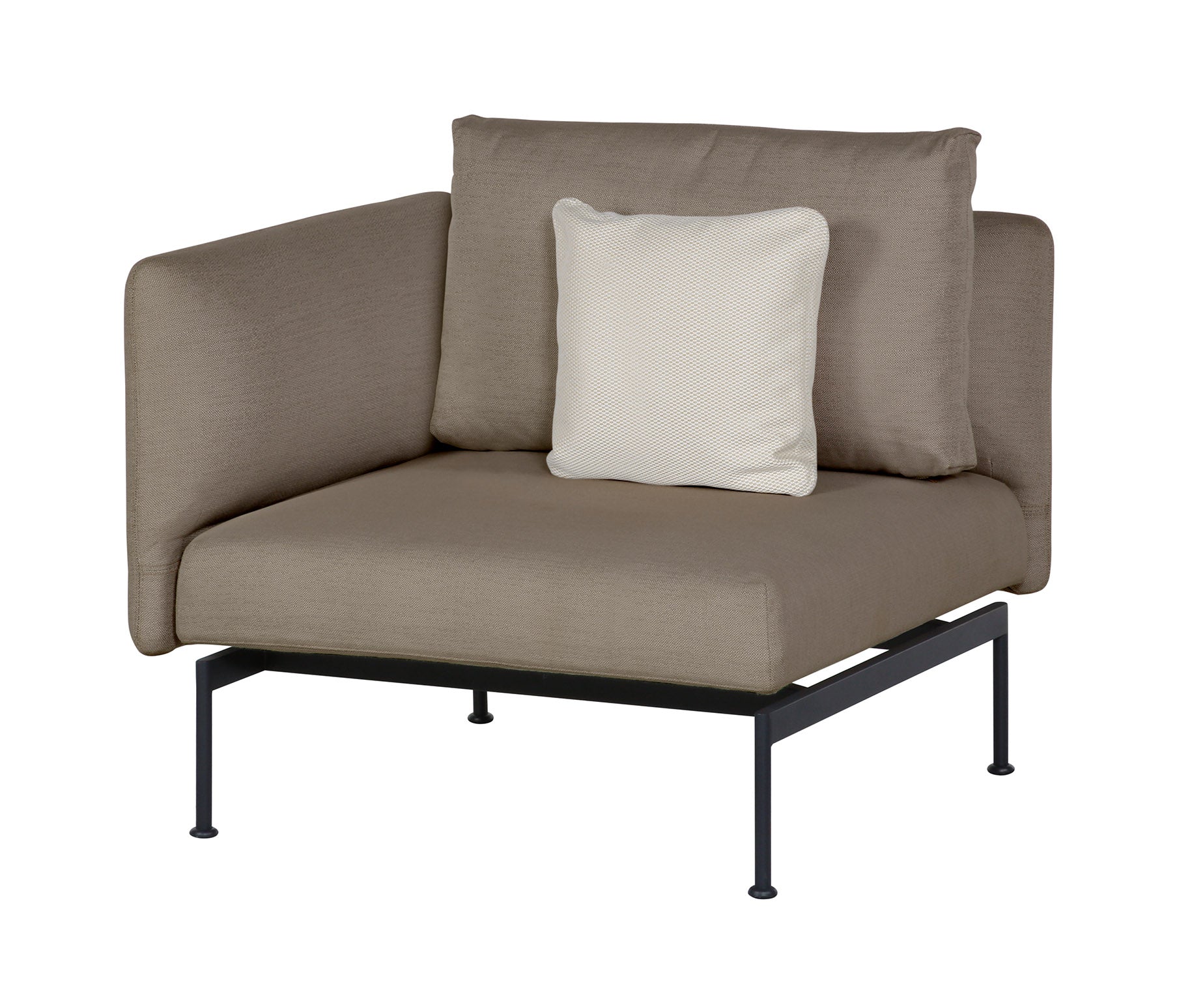 Barlow Tyrie Layout Stainless Steel Deep Seating Single Seat - One High Arm