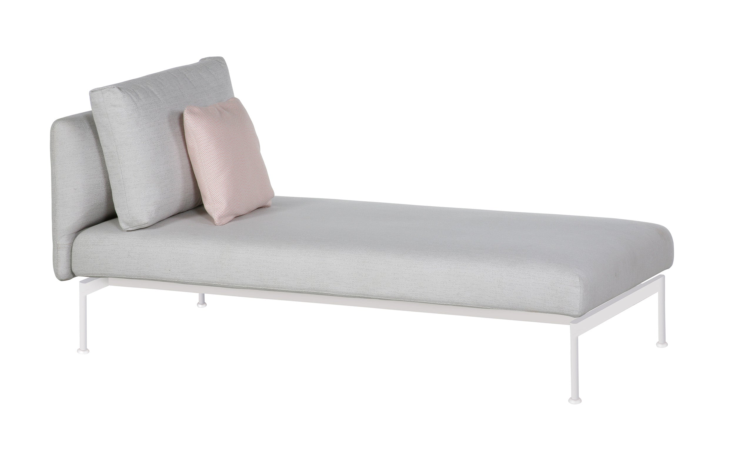 Barlow Tyrie Layout Chaise Lounge in White Frame & Natte Chalk Cushions