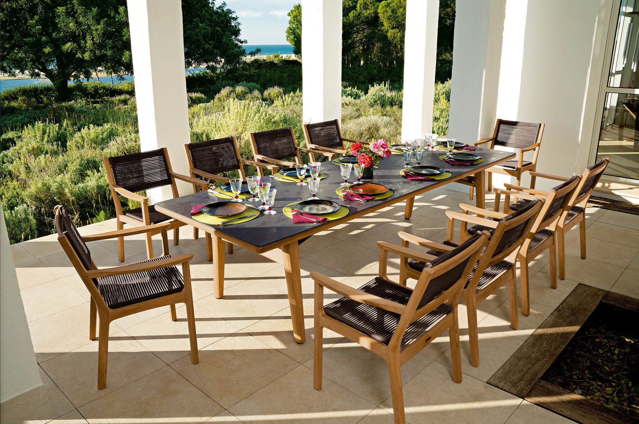 Barlow Tyrie Monterey Teak and Cord Dining Set