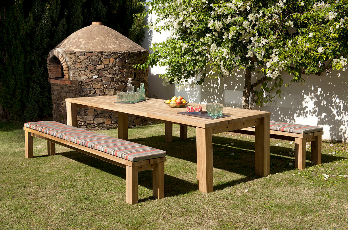 Barlow Tyrie Titan Teak 102" Rustic Backless Bench 