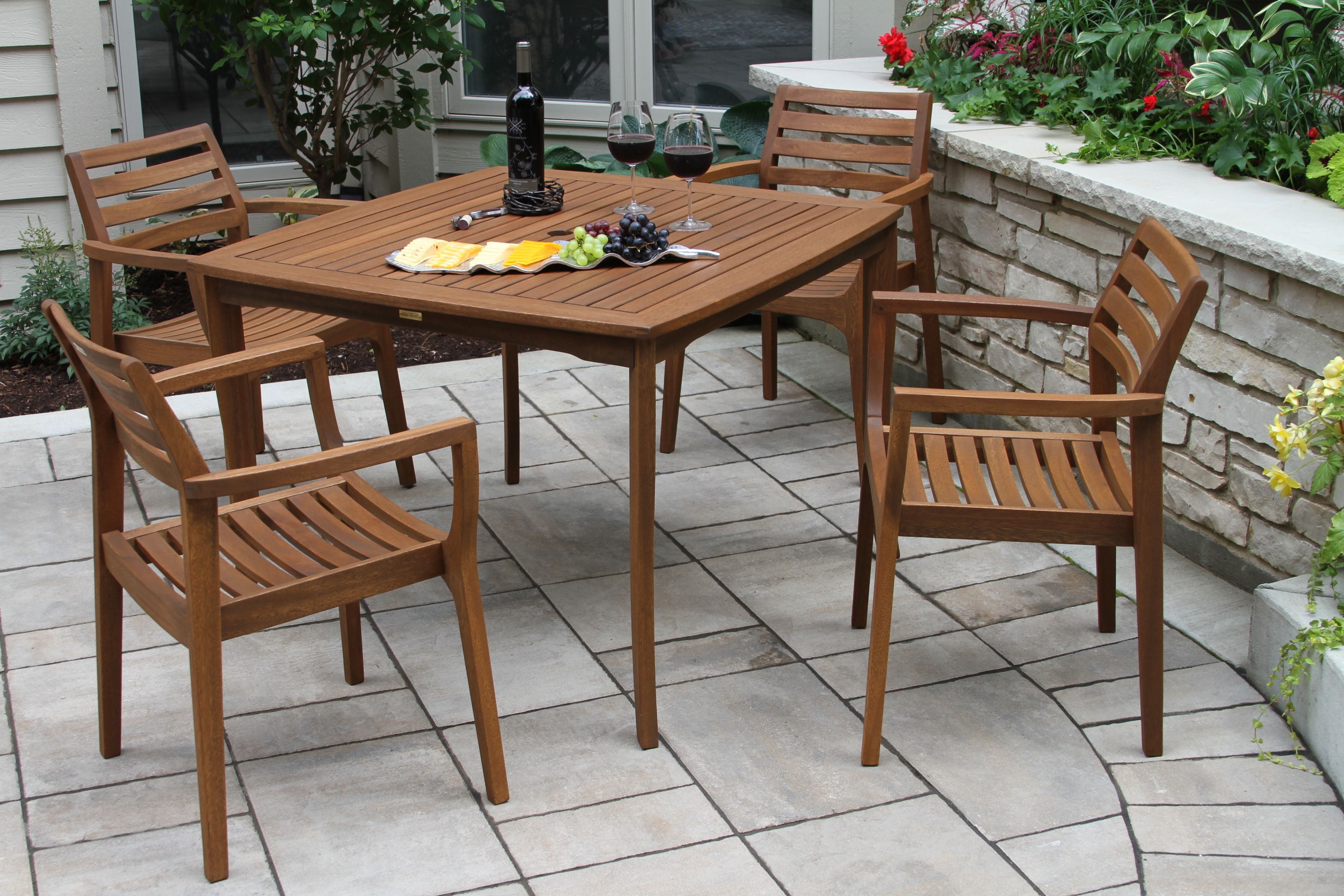 Pictured with the 42" Square Eucalyptus Dining Table - Item OTIN-42445 (sold separately)