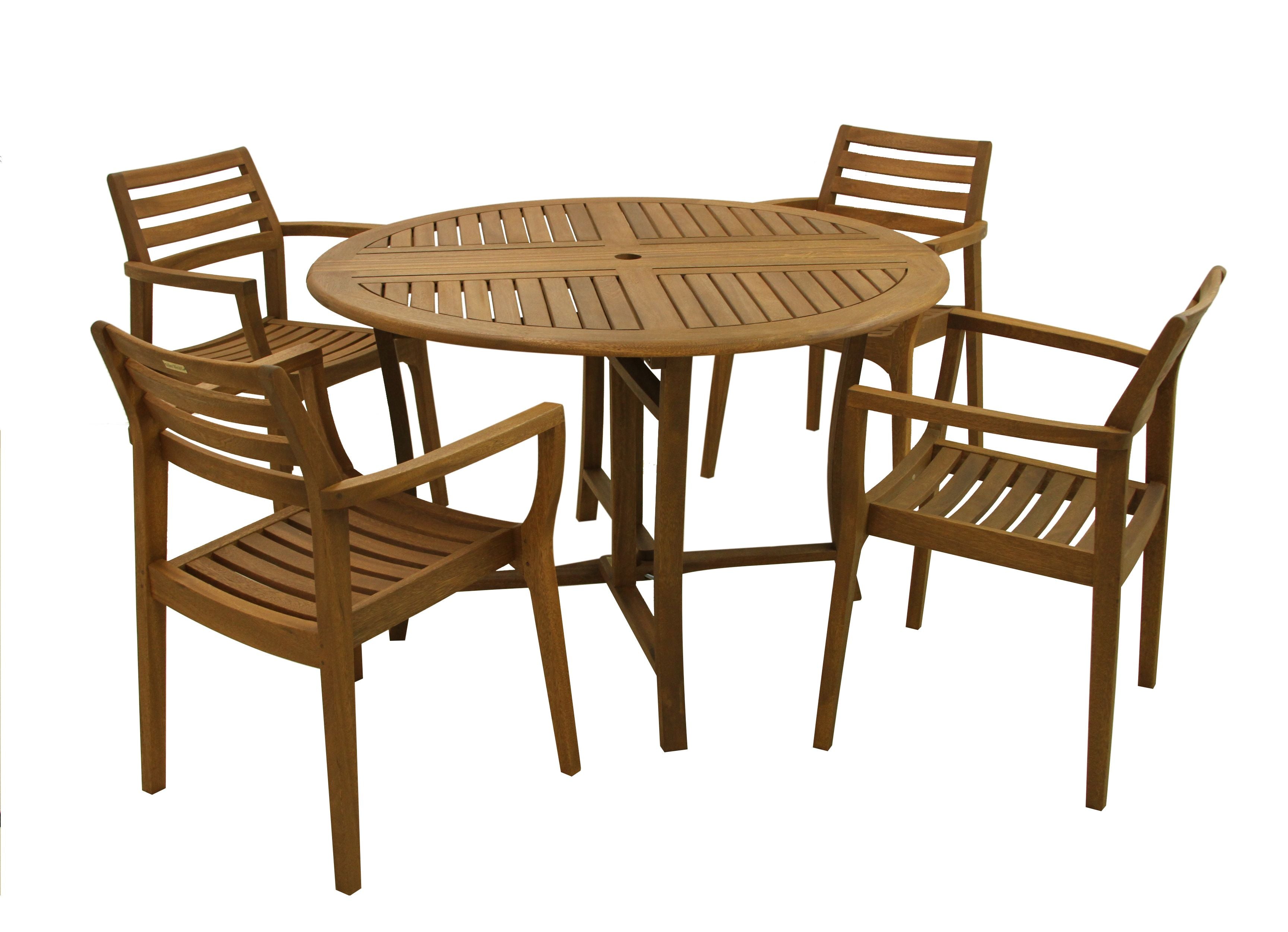 Pictured with the Brazilian Eucalyptus 48" Folding Table - Item OTIN-10025 (sold separately)