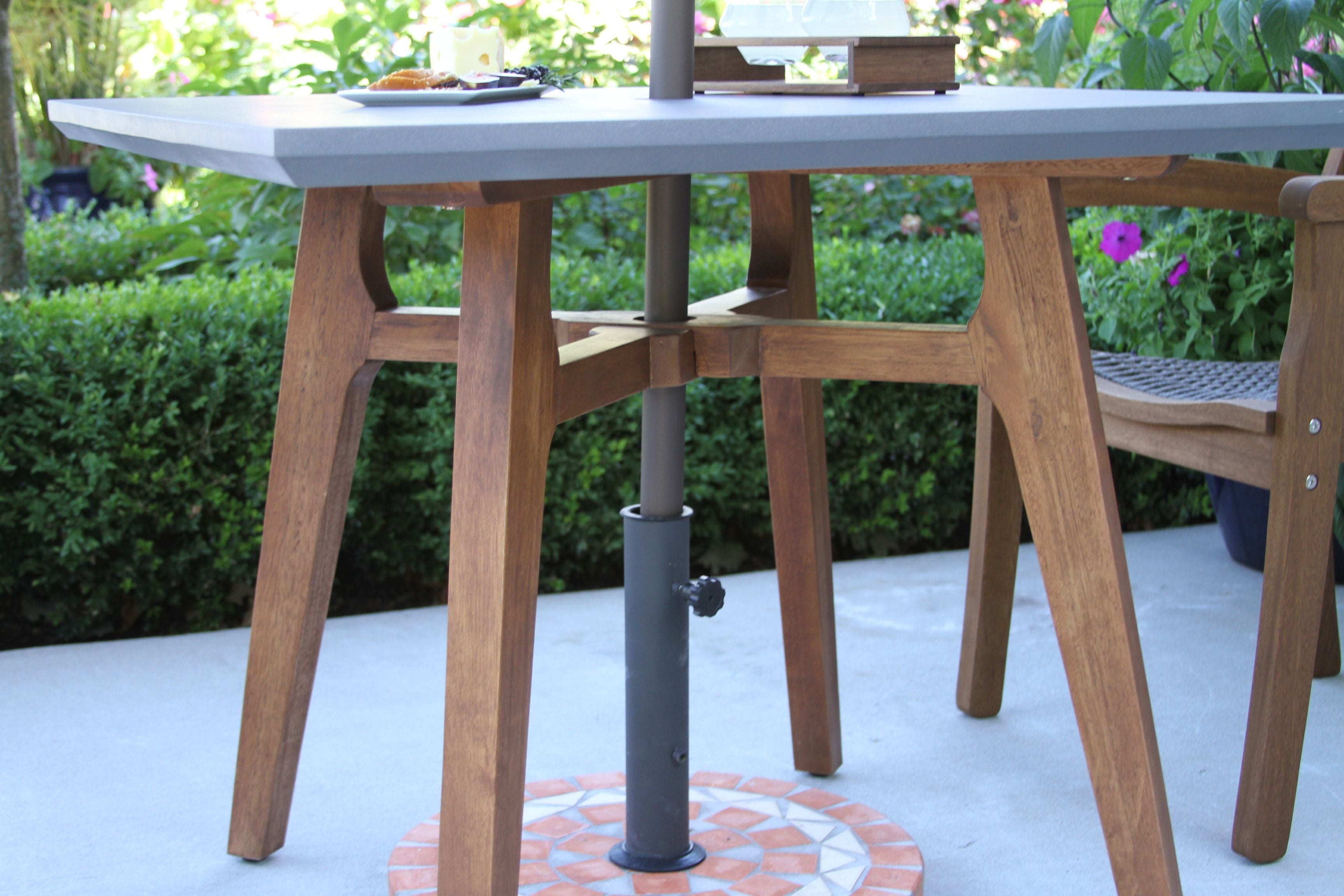 Square Composite and Eucalyptus Dining Table