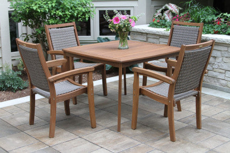 Pictured with the 42" Square Eucalyptus Dining Table - Item OTIN-42445 (sold separately)