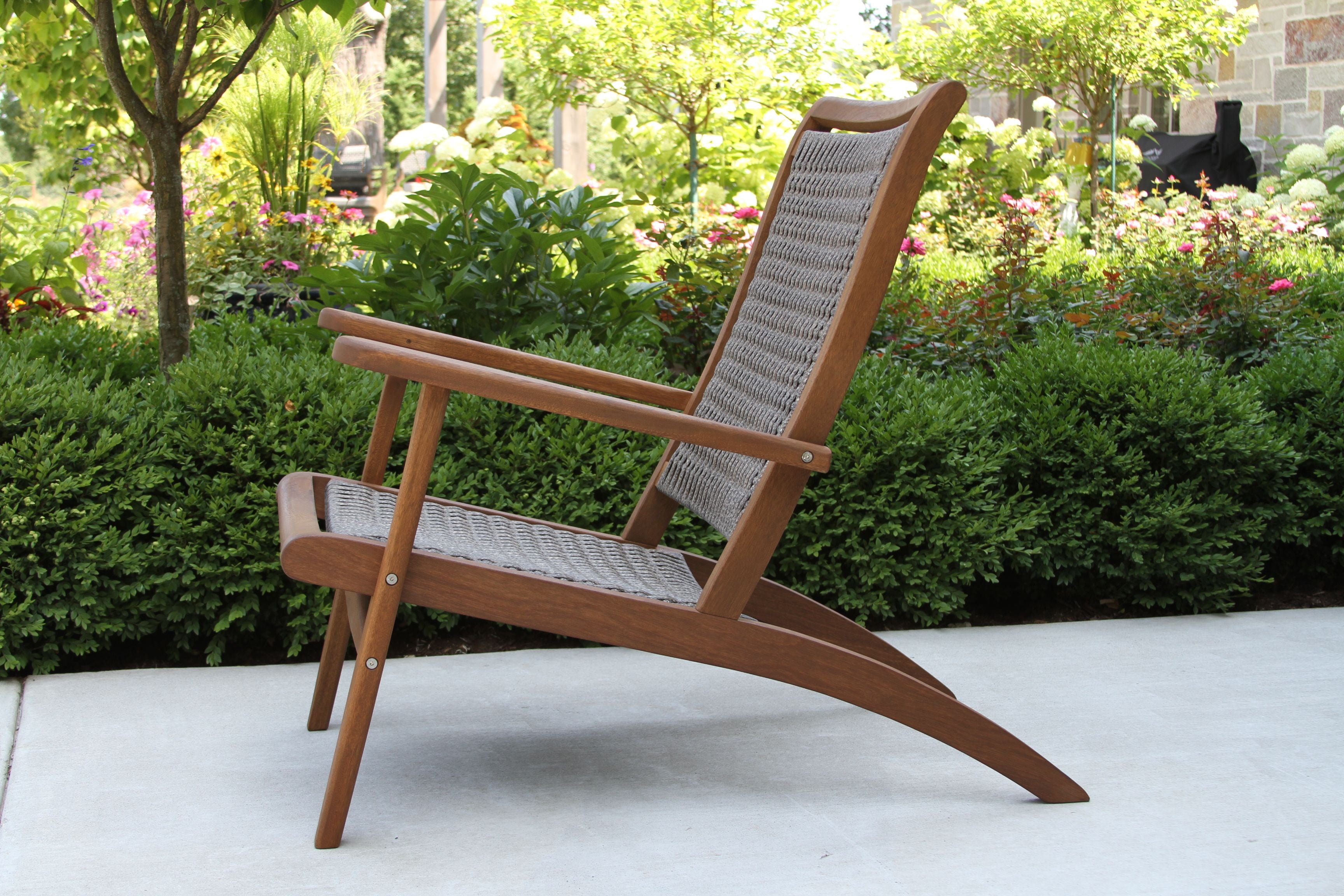 Outdoor Interiors Eucalyptus and Wicker Lounger