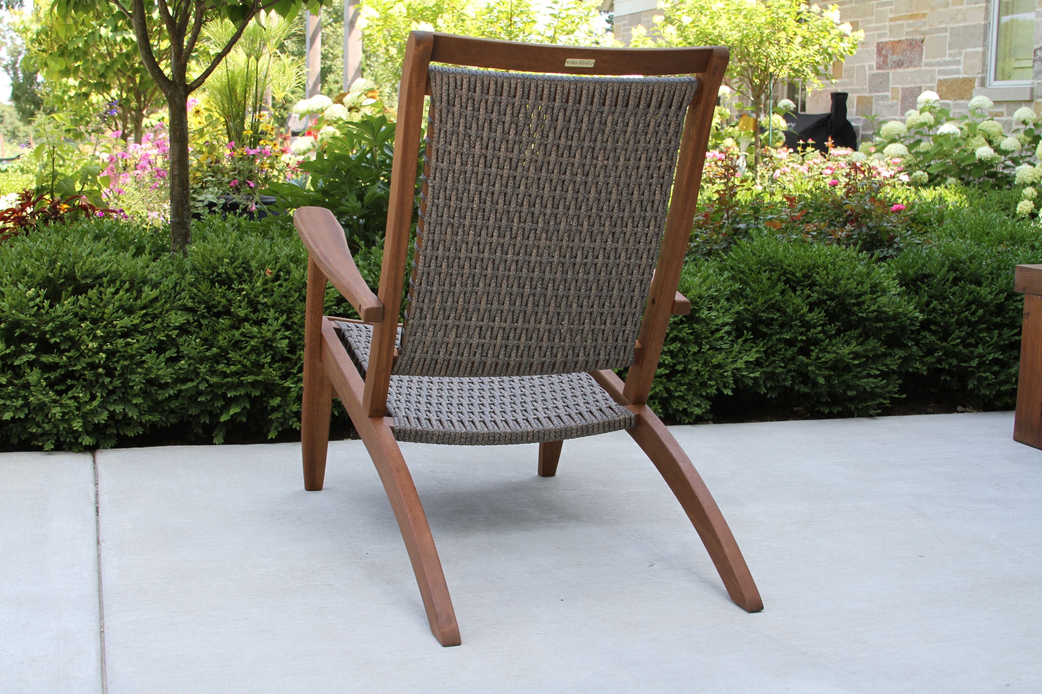 Outdoor Interiors Eucalyptus and Wicker Lounger