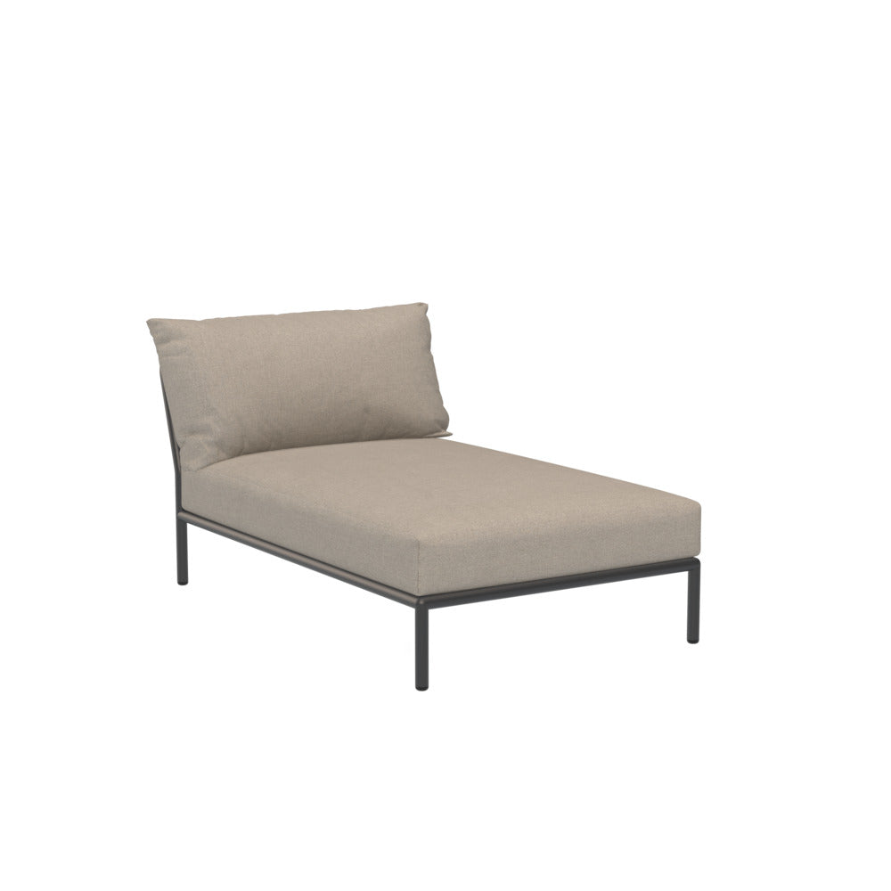 Level Chaise Lounge Long in Dark Gray with Ash Cushions