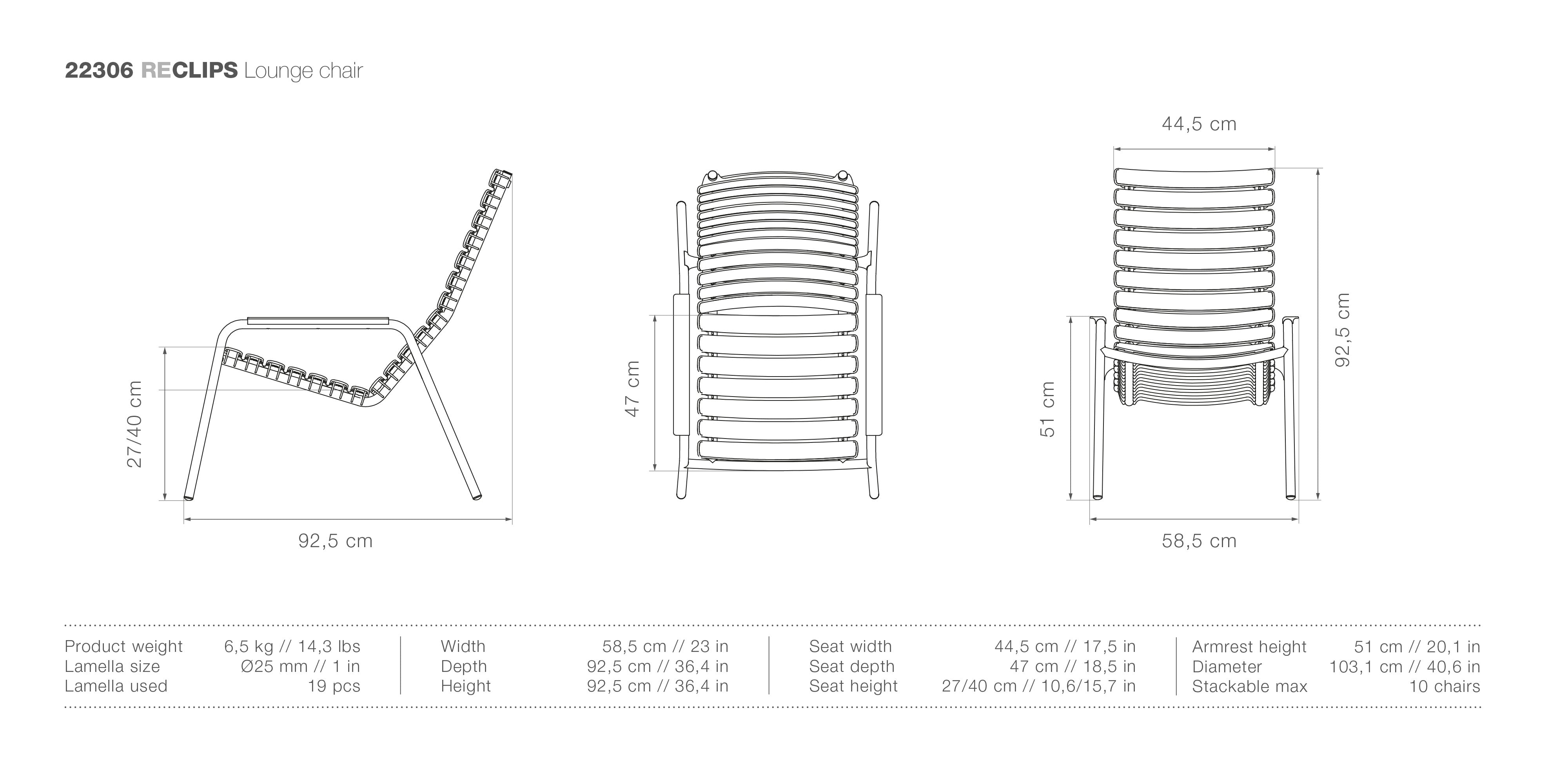 HOUE Reclips Lounge Chair measurements