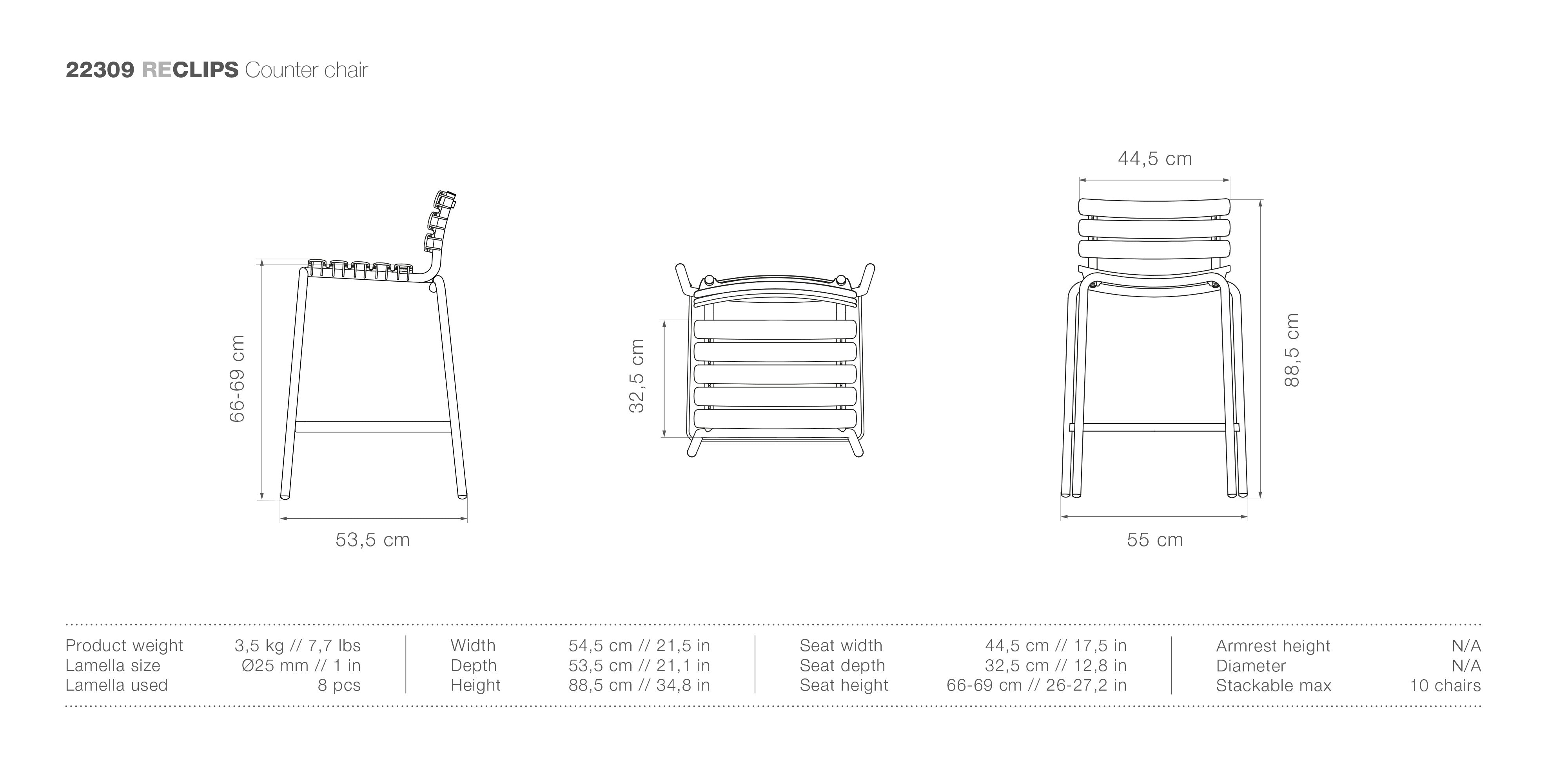 HOUE Reclips Counter Stool measuements