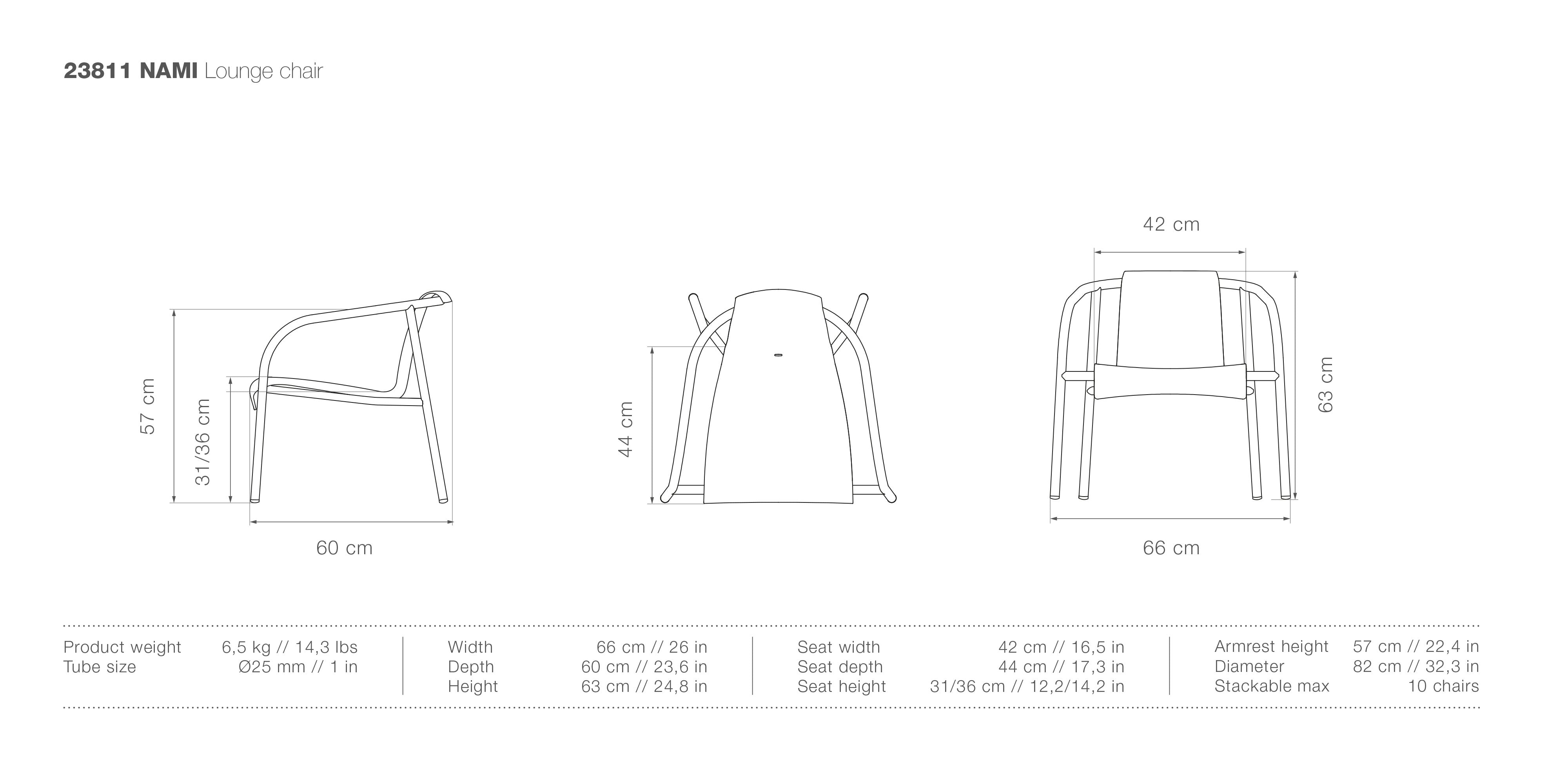 Nami Lounge Chair measurements