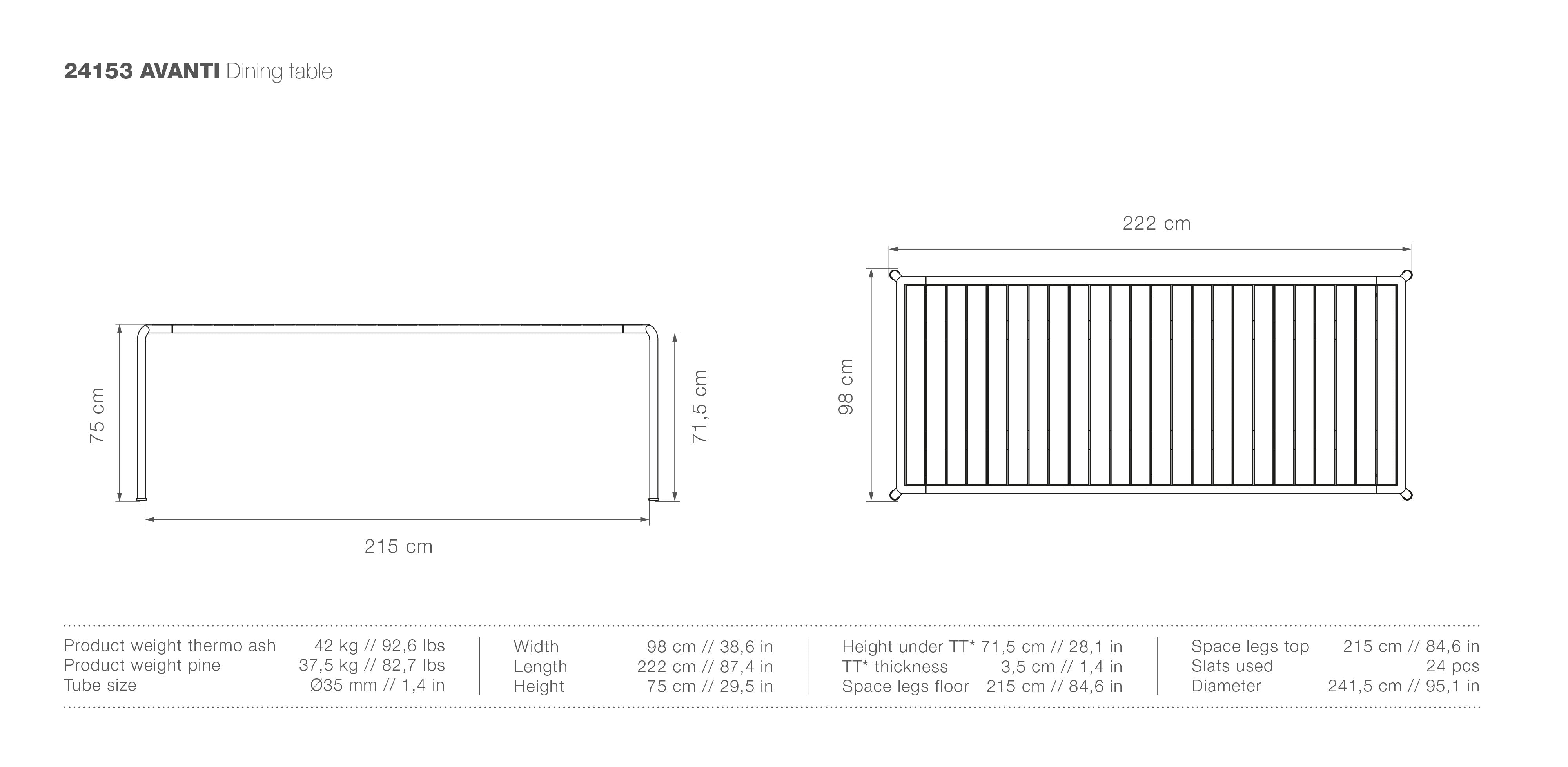 Avanti Large Rectangle Dining Table Measurements