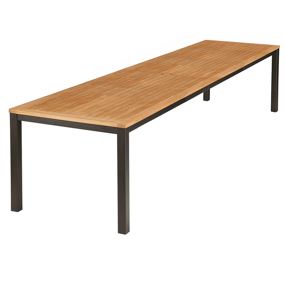 Barlow Tyrie Aura Teak and Aluminum Rectangular 118" Dining Table