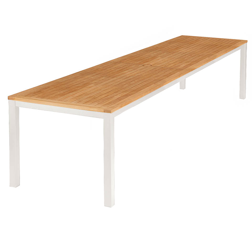 Barlow Tyrie Aura Teak and Aluminum Rectangular 118" Dining Table