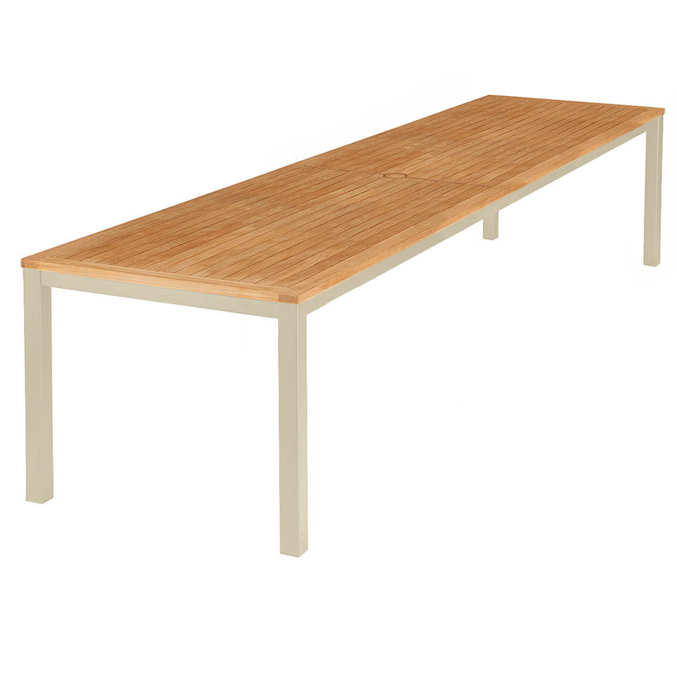 Barlow Tyrie Aura Teak and Aluminum Rectangular 118" Dining Table