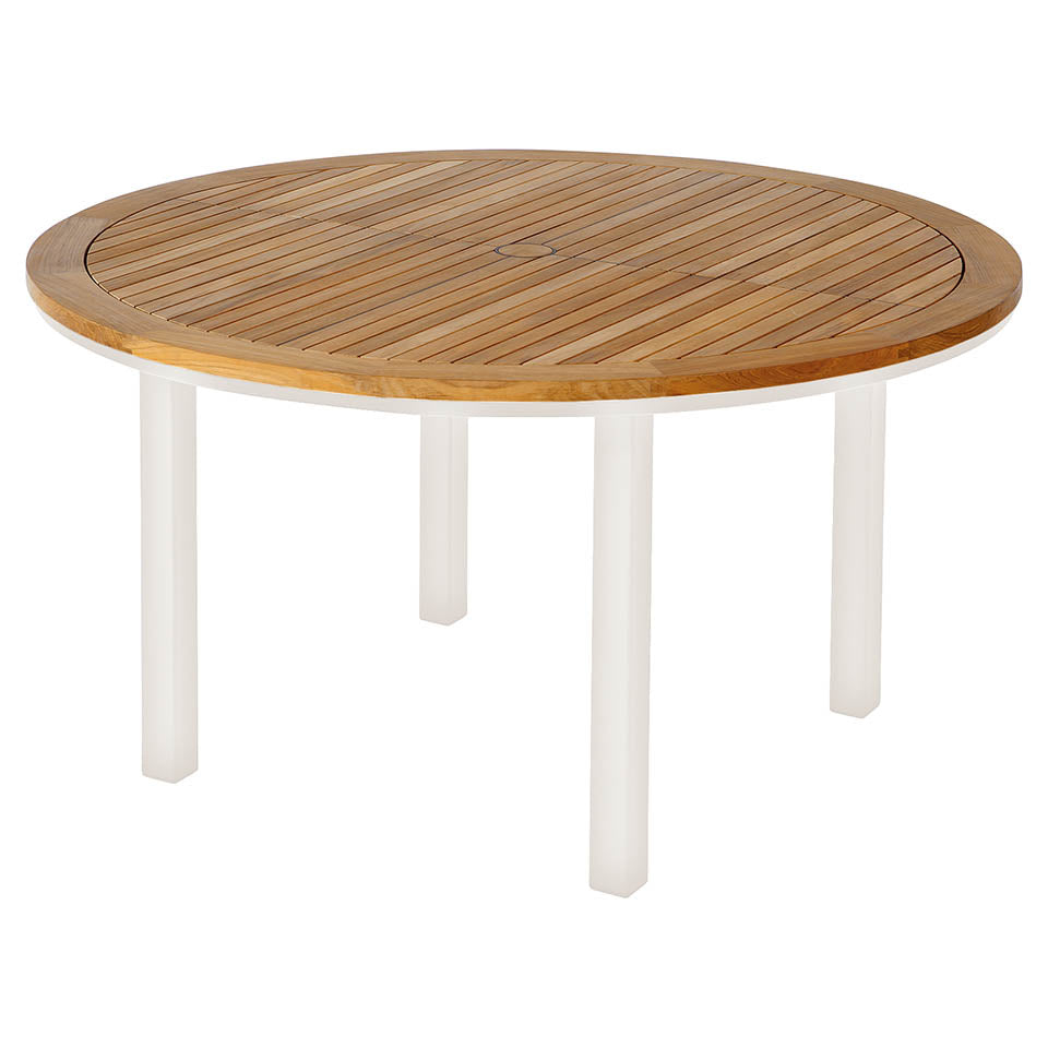 Barlow Tyrie Aura Teak and Aluminum Round Dining Table