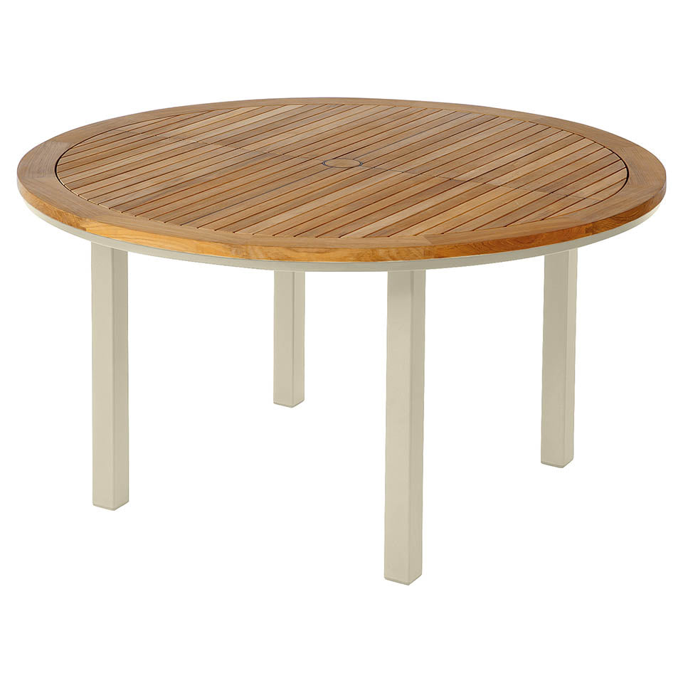 Barlow Tyrie Aura Teak and Aluminum Round Dining Table