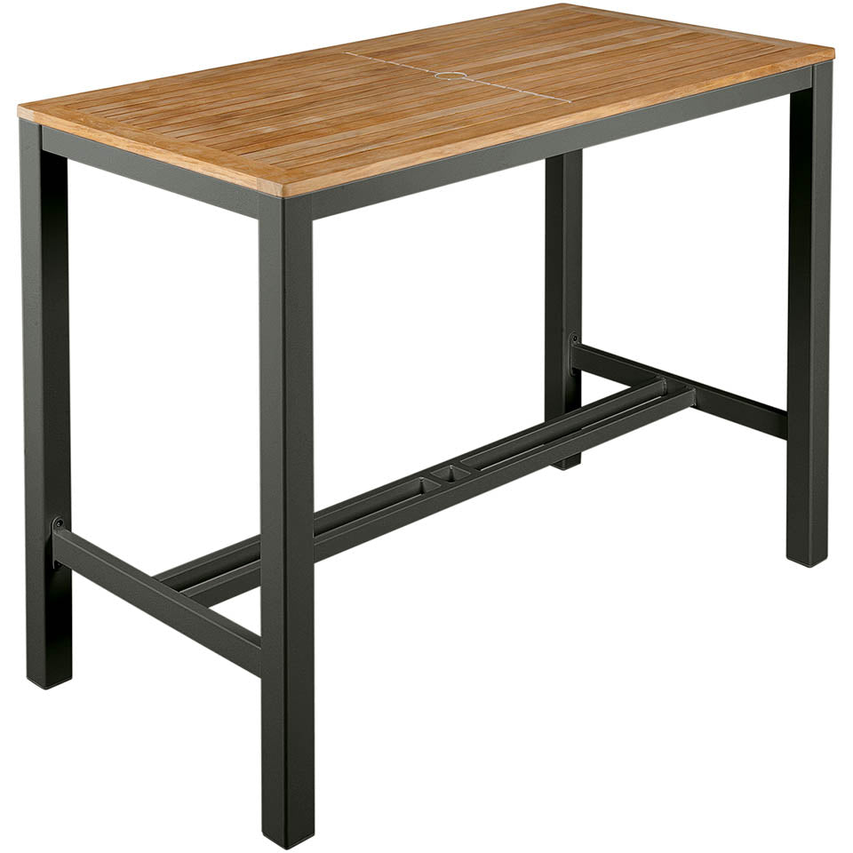 Barlow Tyrie Aura Teak and Aluminum Rectangular High Dining Table 55"