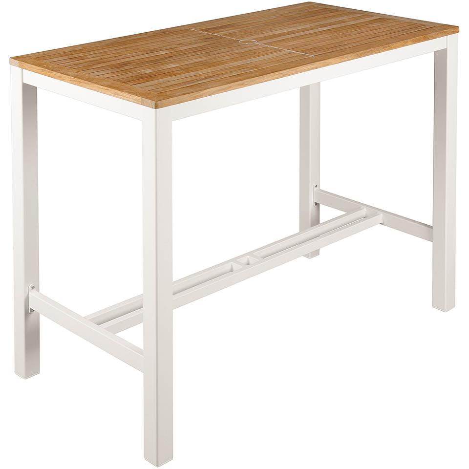 Barlow Tyrie Aura Teak and Aluminum Rectangular High Dining Table 55"